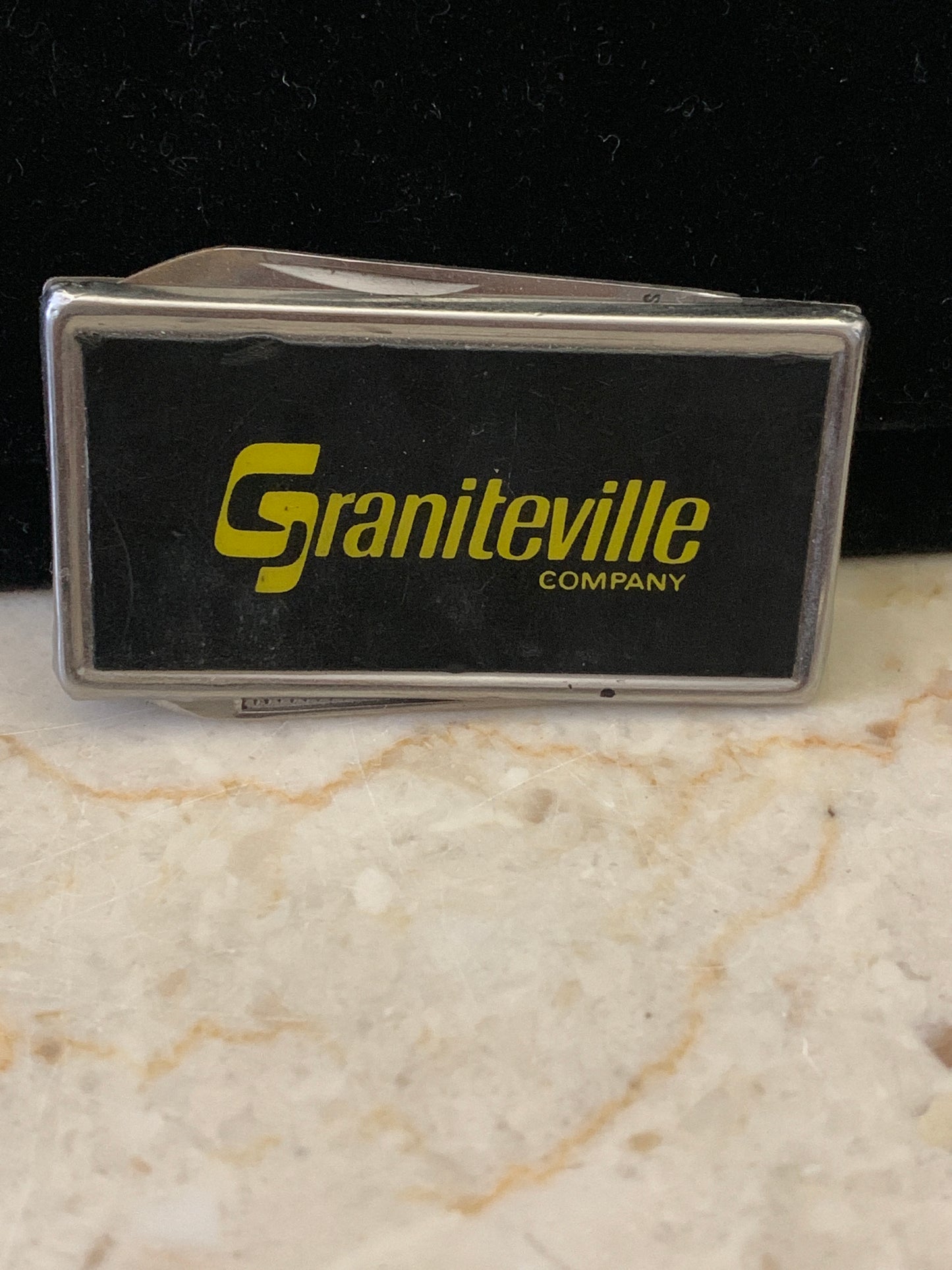 Vintage Pocket Knife Money Clip Company Advertising Graniteville Company