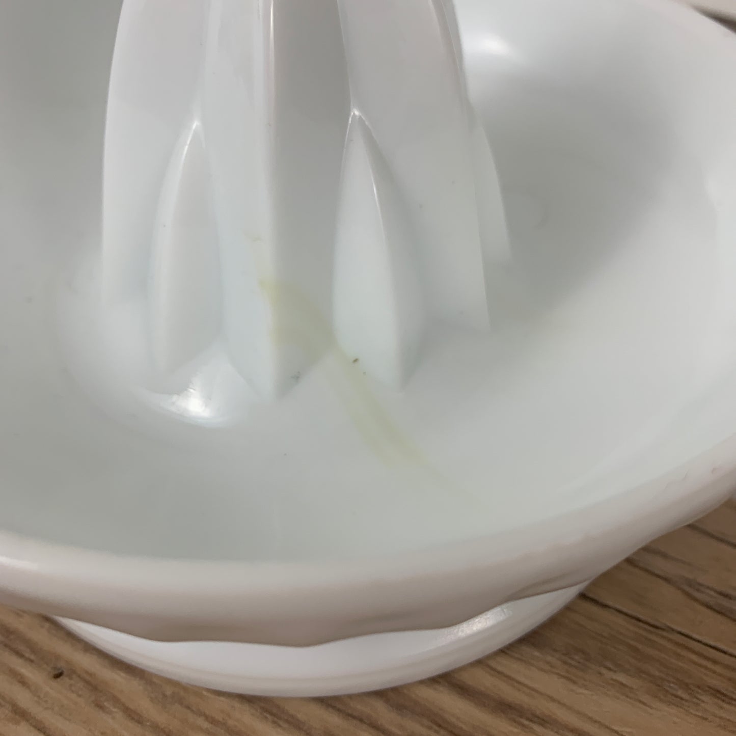 Milk Glass Citrus Reamer, Vintage Juice Press