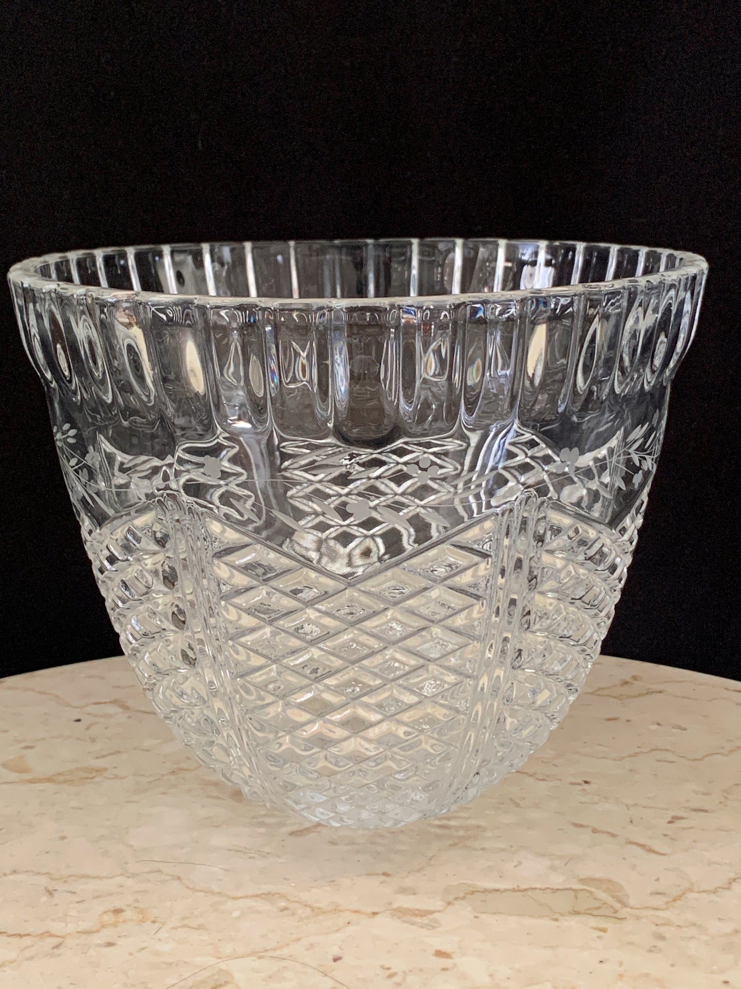 Vintage Glass Bell Shaped Lamp Shade Clear Pressed Glass Lamp Shade