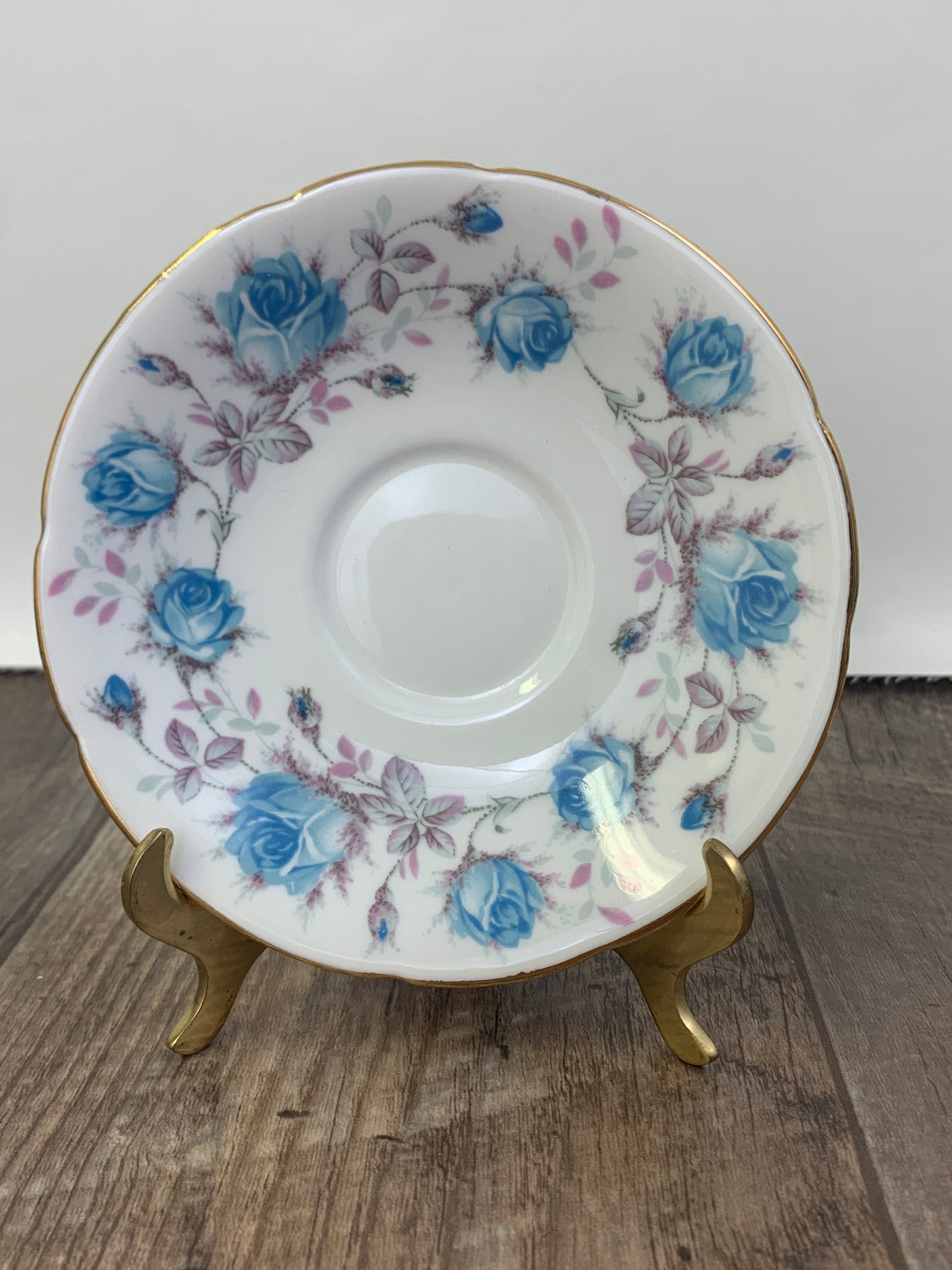 Vintage Teacup with Blue Floral Pattern Blue Inner Cup Mothers Day Gifts Vintage English Tea Cups
