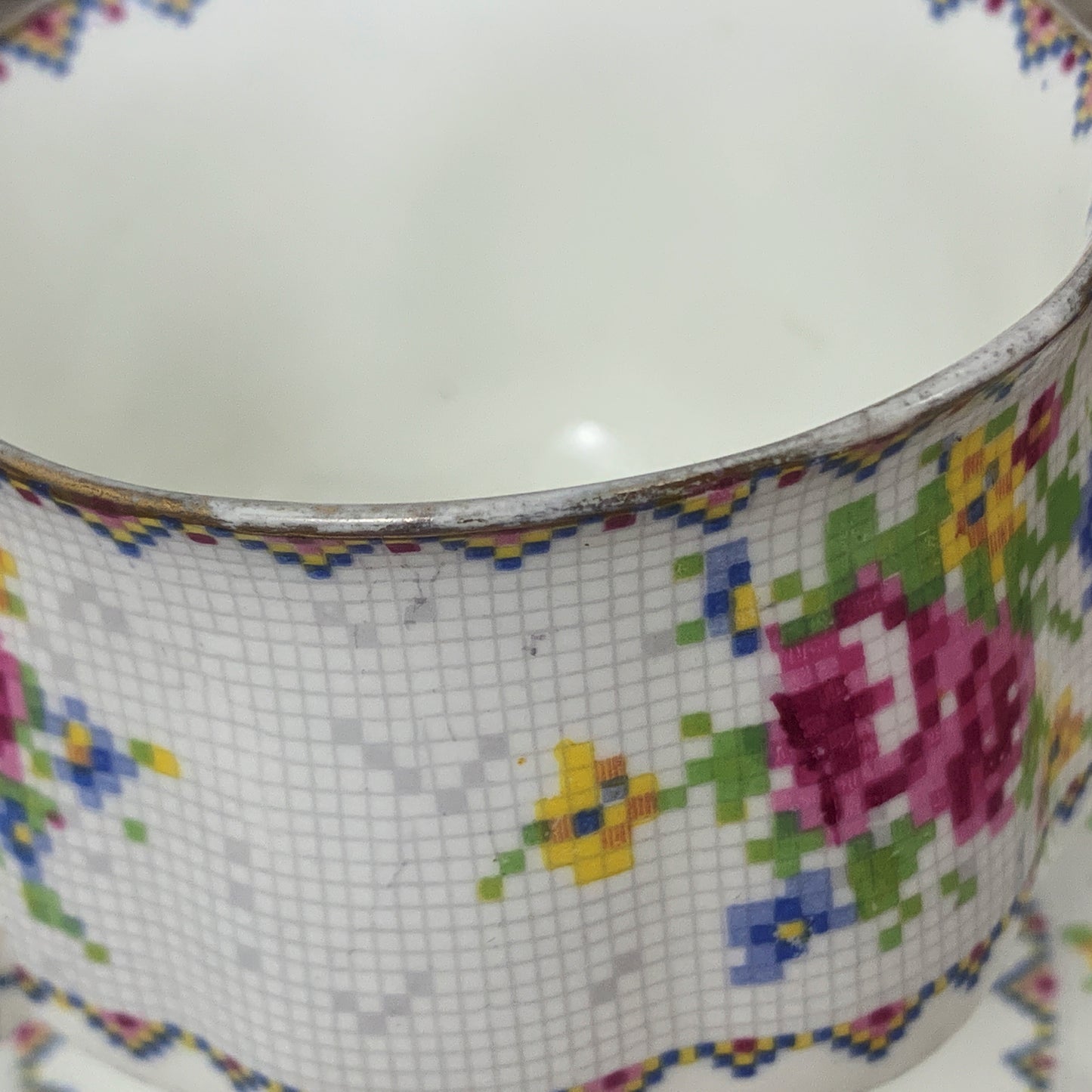 Royal Albert Petit Point Vintage Teacup and Saucer Made in England