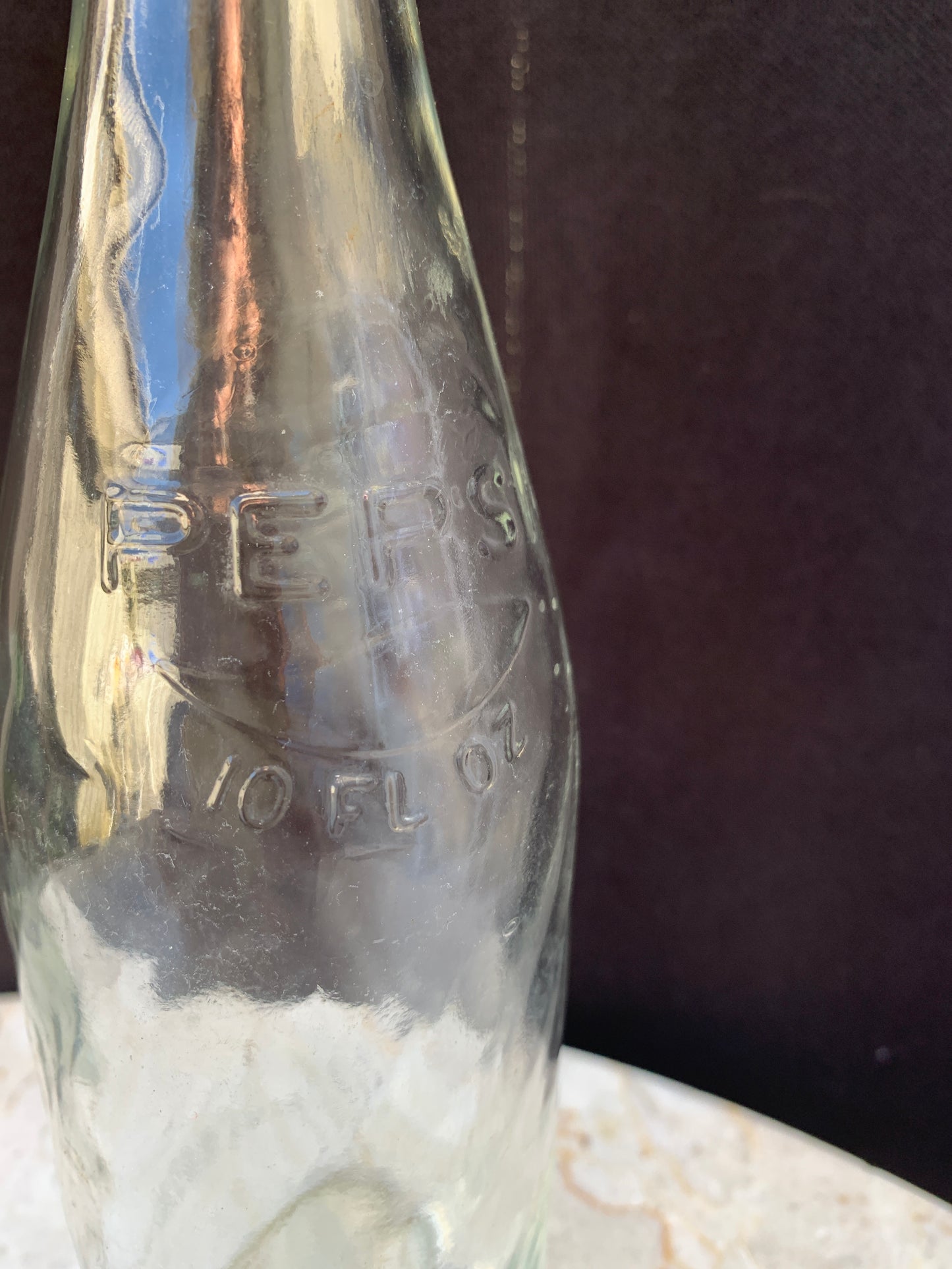 Vintage Glass Pepsi Bottle Clear No Colour