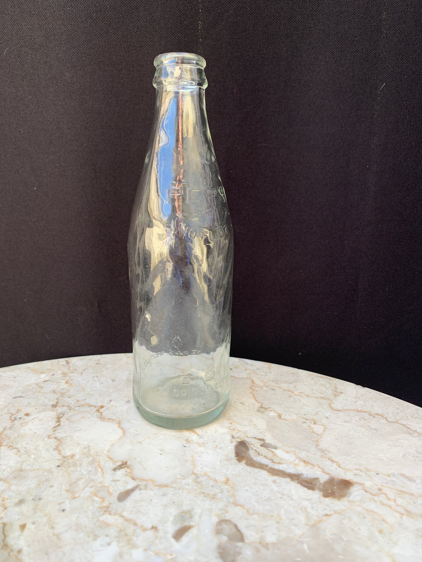 Vintage Glass Pepsi Bottle Clear No Colour