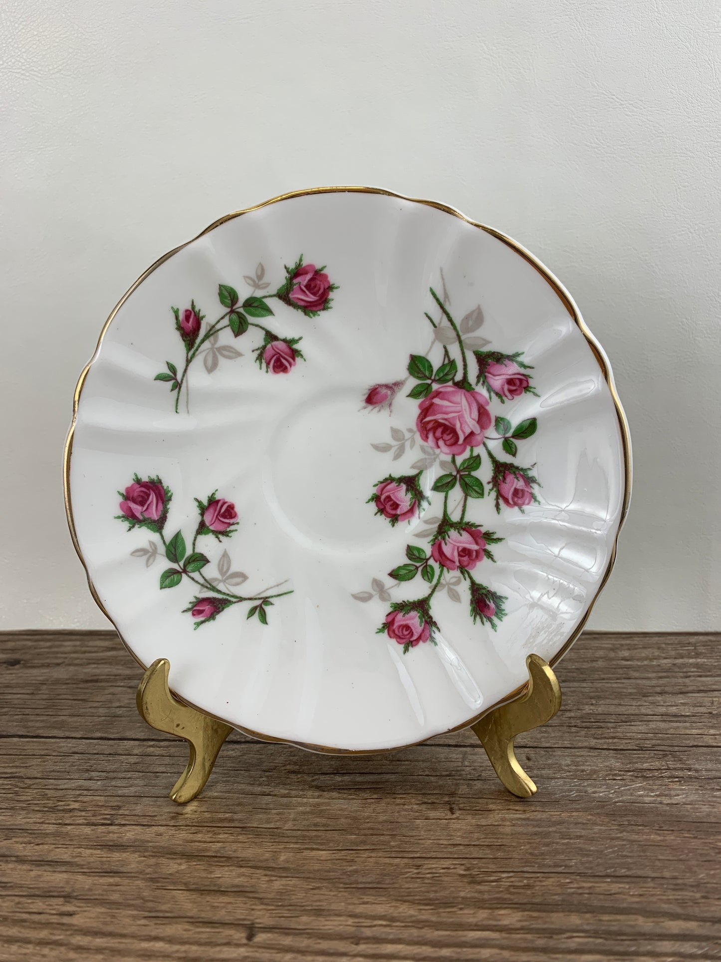 Vintage Teacup with Pink Rosebuds Staffordshire Fine Bone China Tea Cup Mothers Day Gift