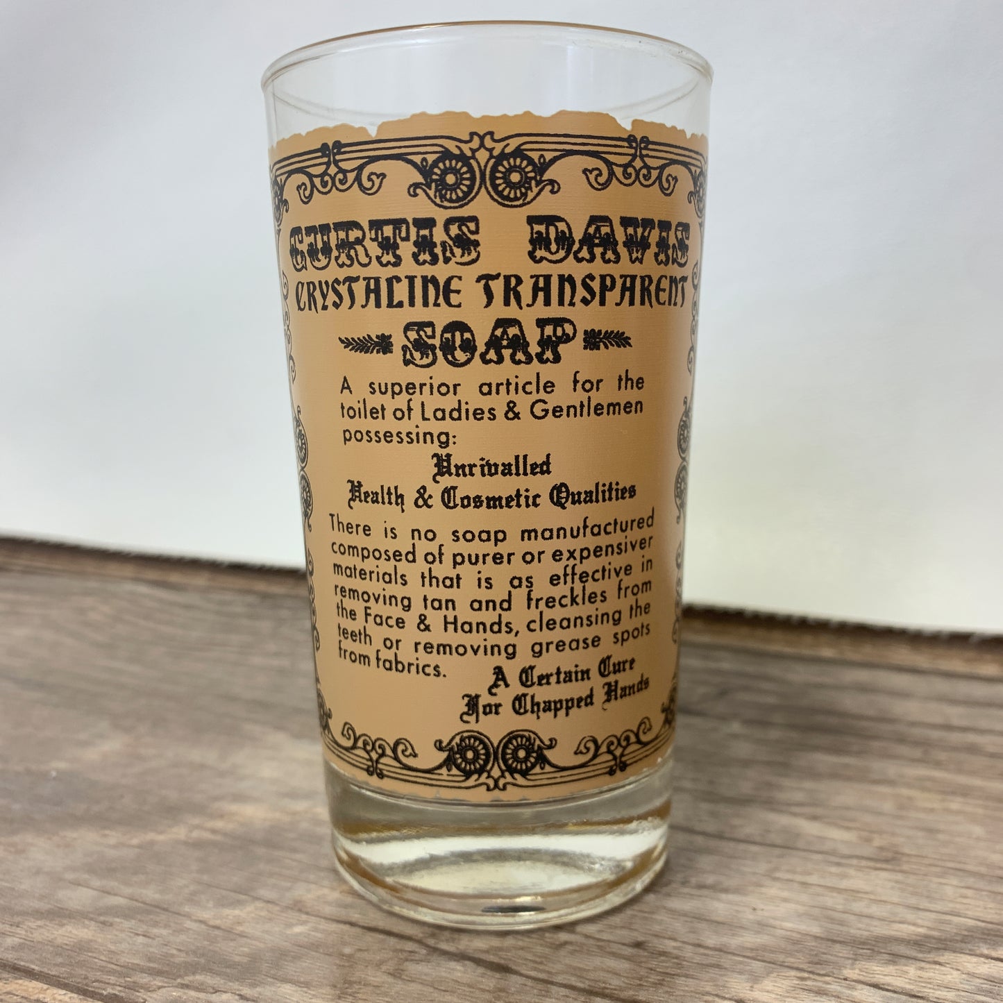 Set of 5 Vintage Juice Glasses with Antique Reproduction Advertising Posters