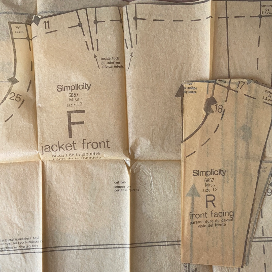 Misses Front Wrap Jacket Skirt and Pants Vintage Sewing Pattern Size 12 Simplicity 6857