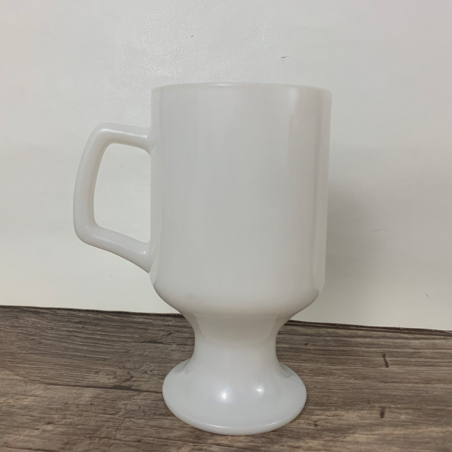 Milk Glass Pedestal Coffee Mugs, Set of 2 Vintage Mugs