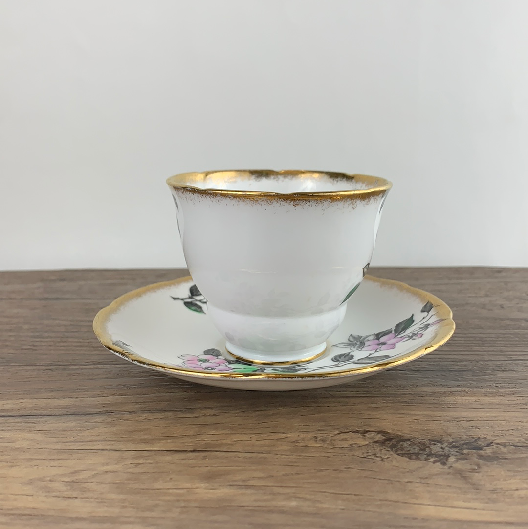 Vintage Teacup with Pink and Purple Floral Pattern Vintage English Tea Cup Royal Standard Fine Bone China