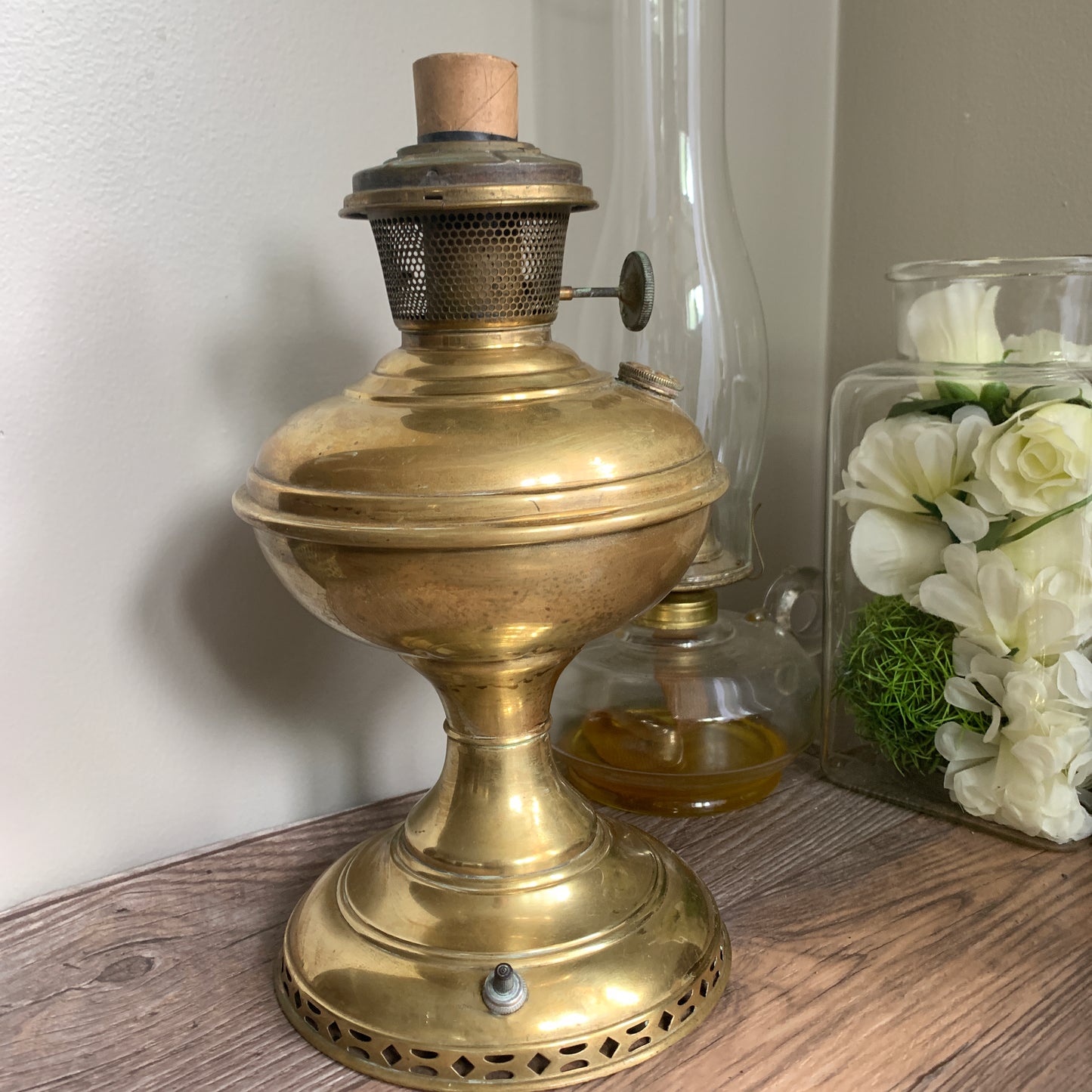 Converted Brass Aladdin Oil Lamp - Needs re Wiring