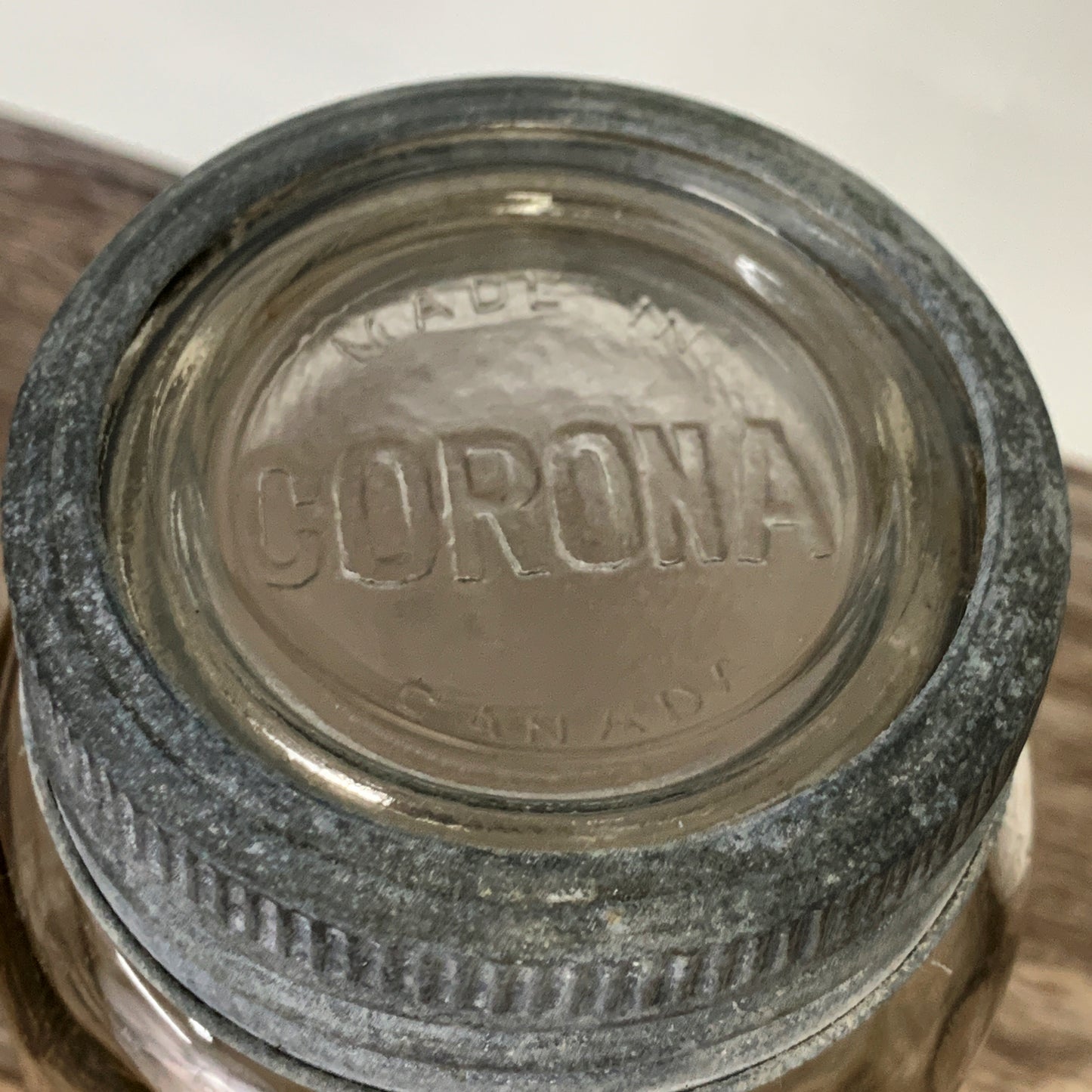 Improved Corona Made in Canada Fruit Jar Quart Size
