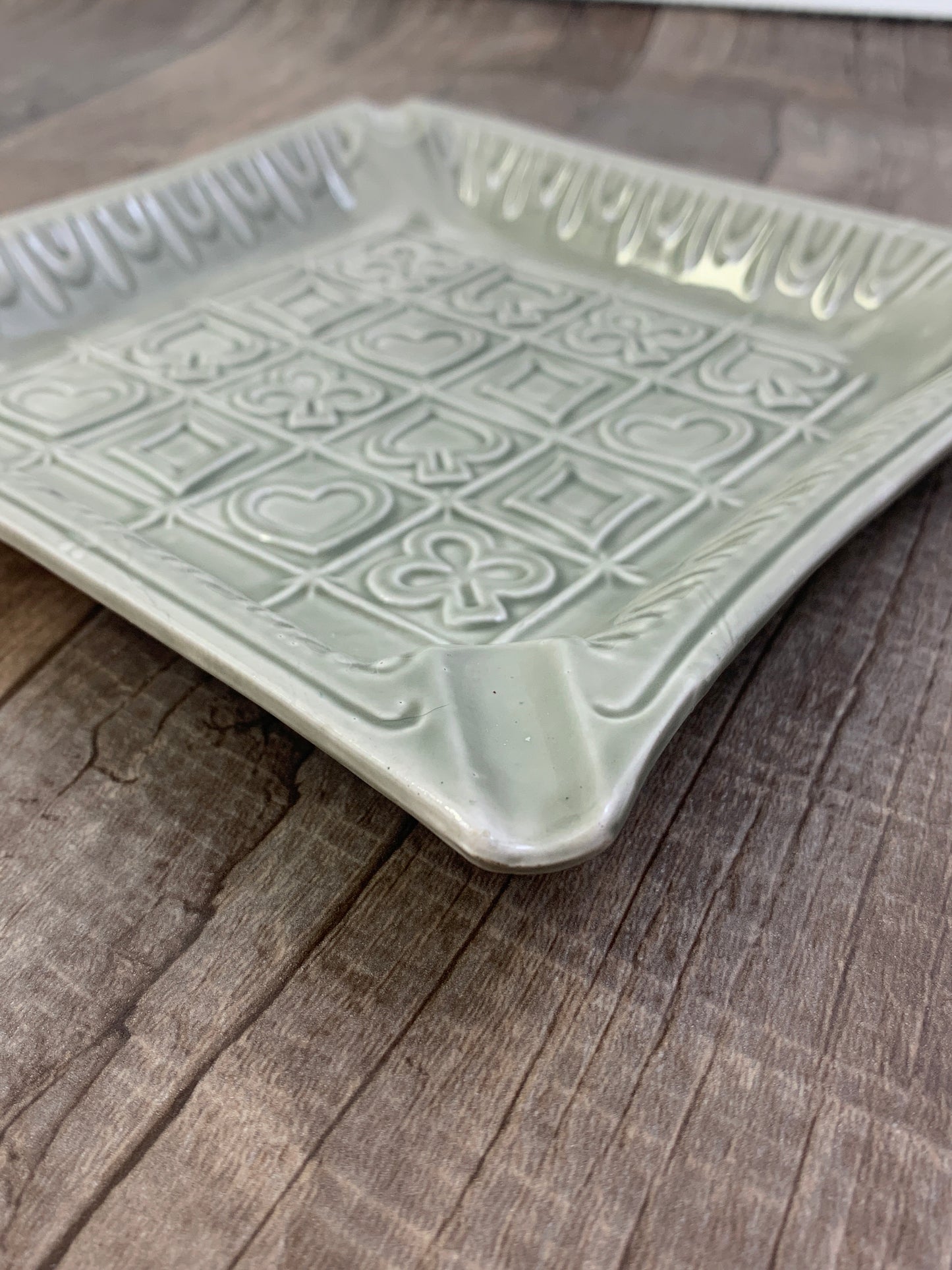 Card Night Ashtray Suits of Cards Vintage Ashtray Large Ceramic Ashtray