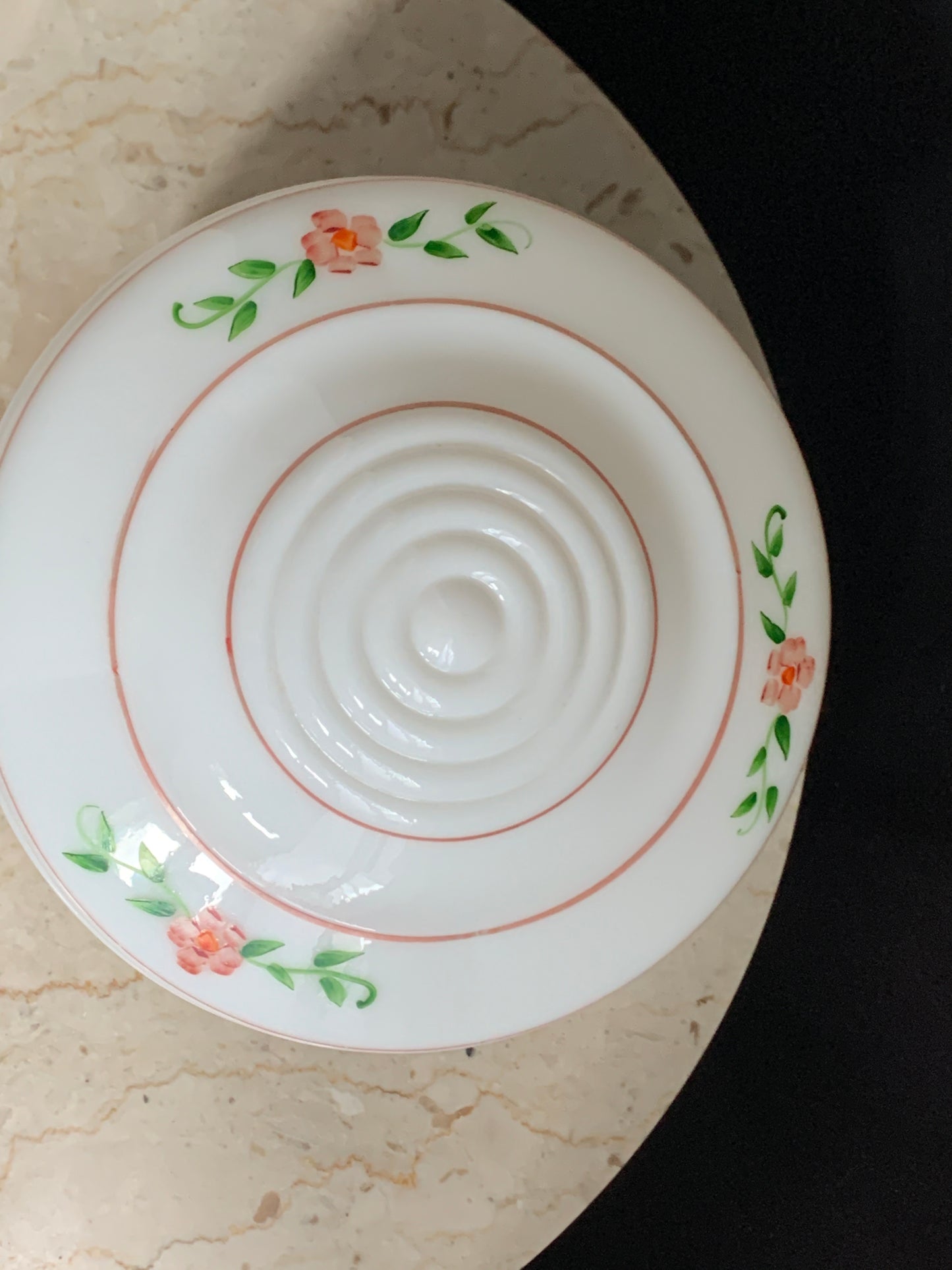 Hand Painted Milk Glass Light Cover
