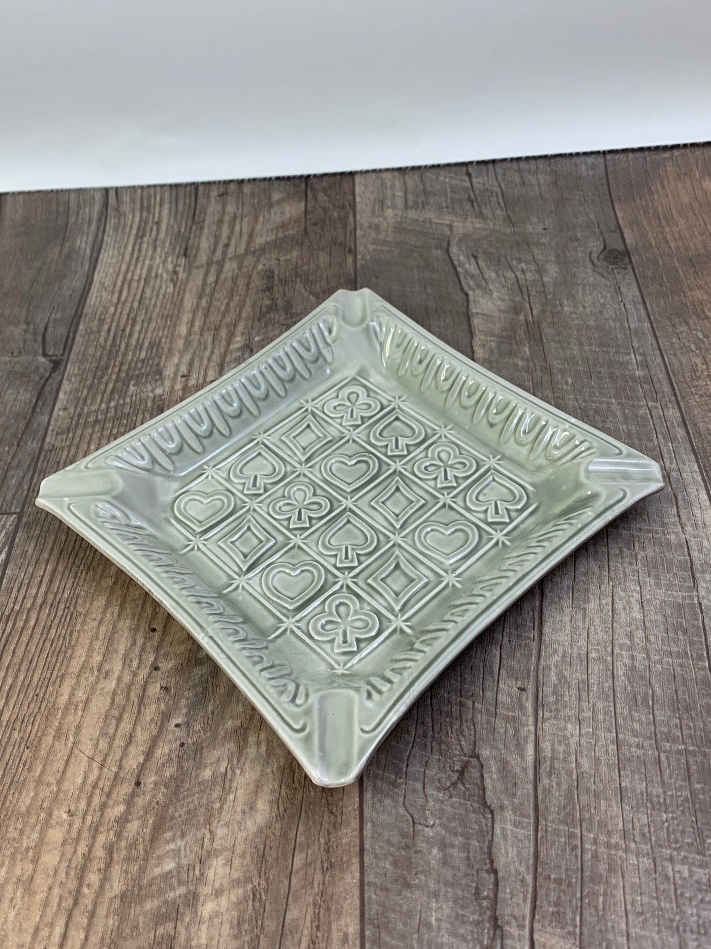 Card Night Ashtray Suits of Cards Vintage Ashtray Large Ceramic Ashtray
