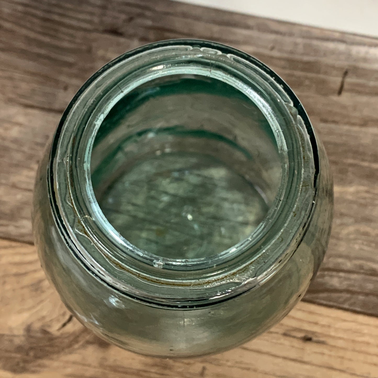 Extra Large Green Tint Crown Canning Jar. Vintage Farm House Kitchen Storage, Antique Canning Jar