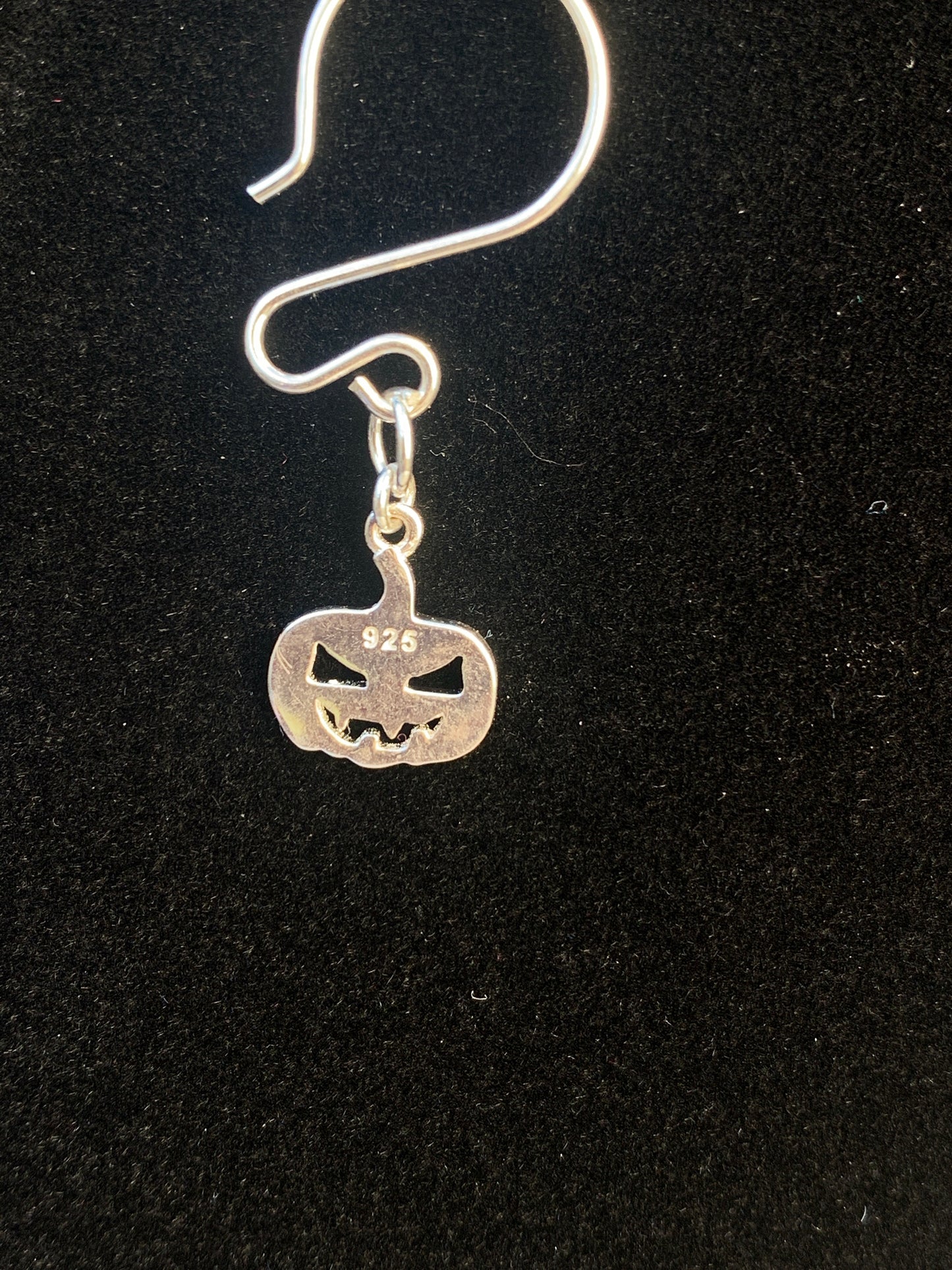 Sterling Silver Pumpkin Earrings on Fancy French Wires