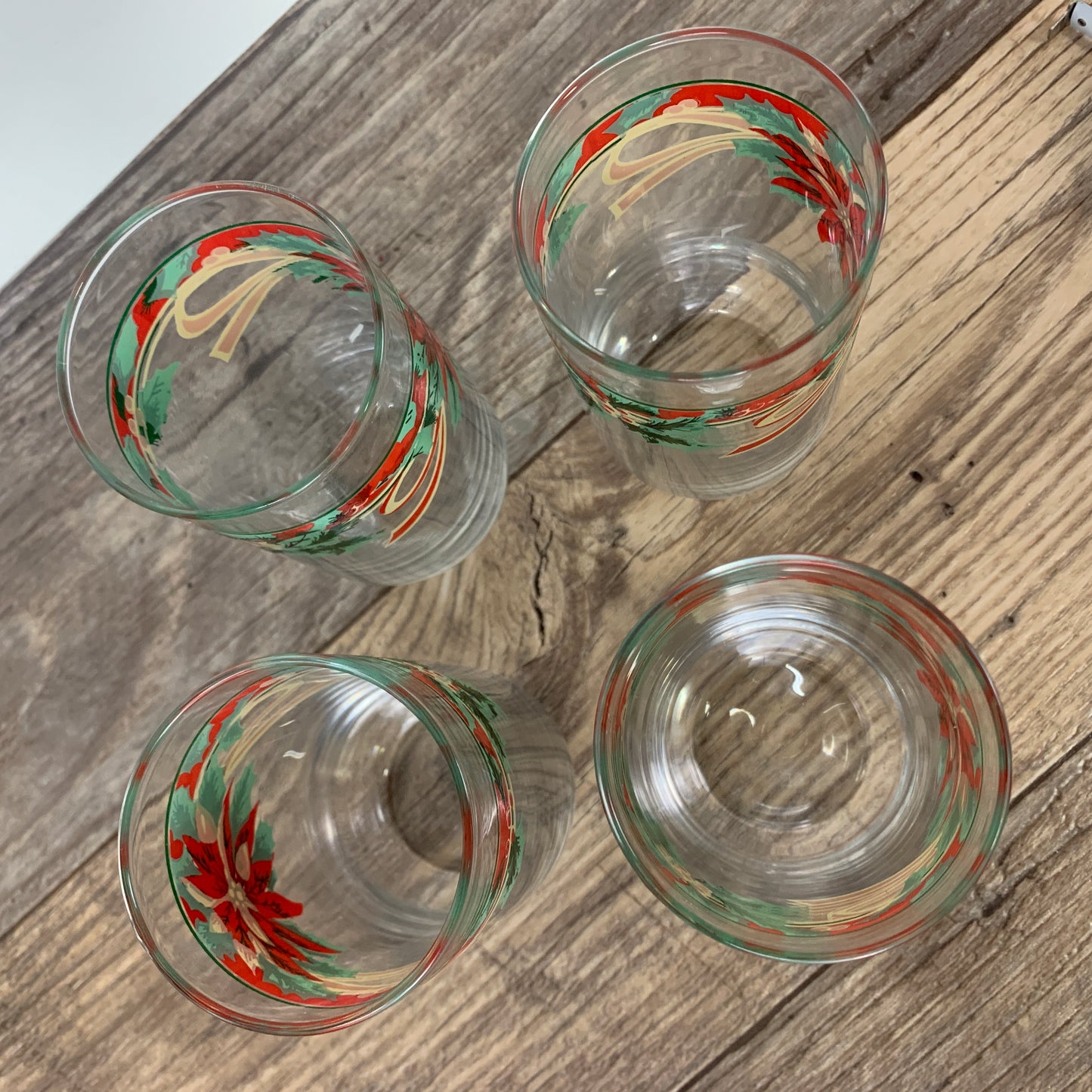 Set of 4 Christmas Tall Drinking Glasses