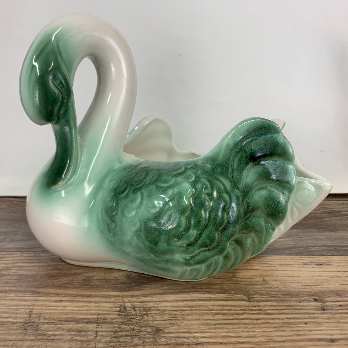 Large Swan Shaped Ceramic Planter, Ceramic Swan Planter Vintage Home Decor Swan Planter