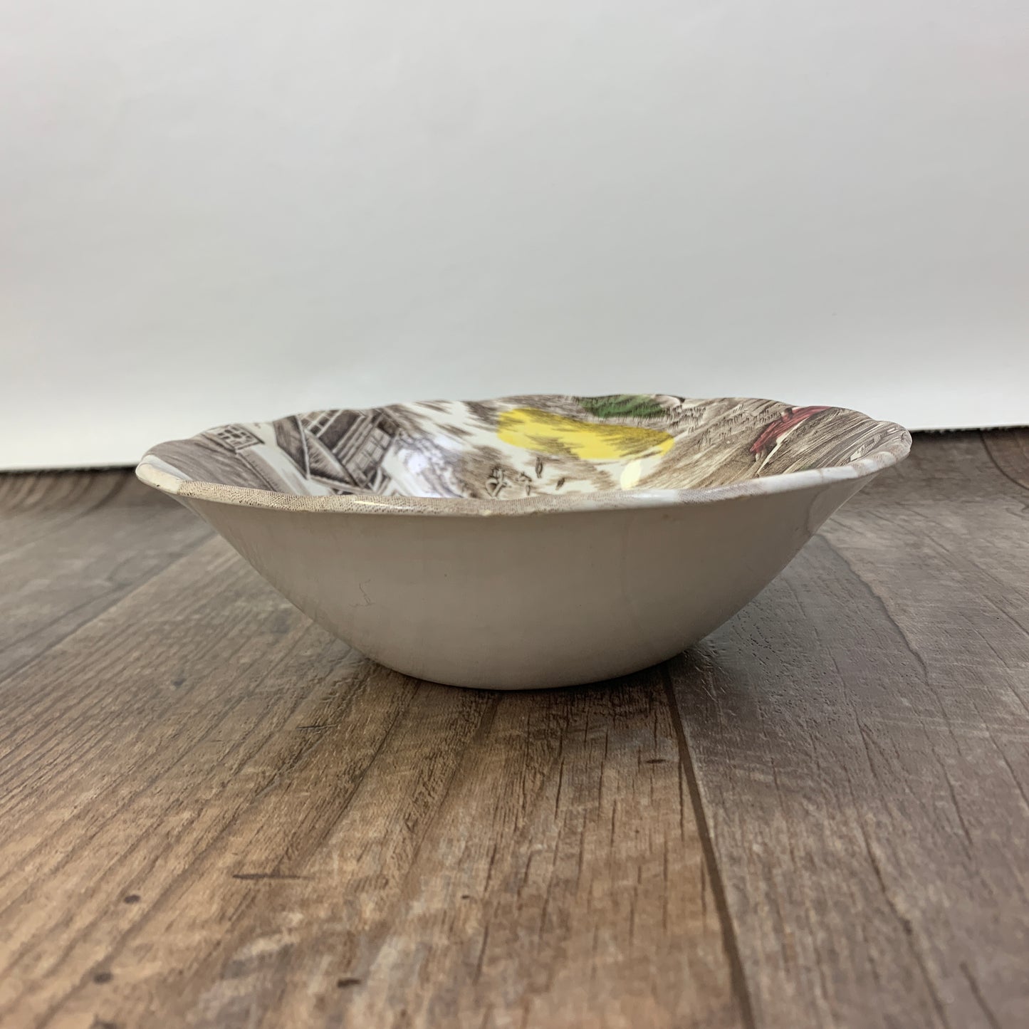 WH Grindley Transferware A Quiet Day Cereal Bowl Vintage Farmhouse Transferware