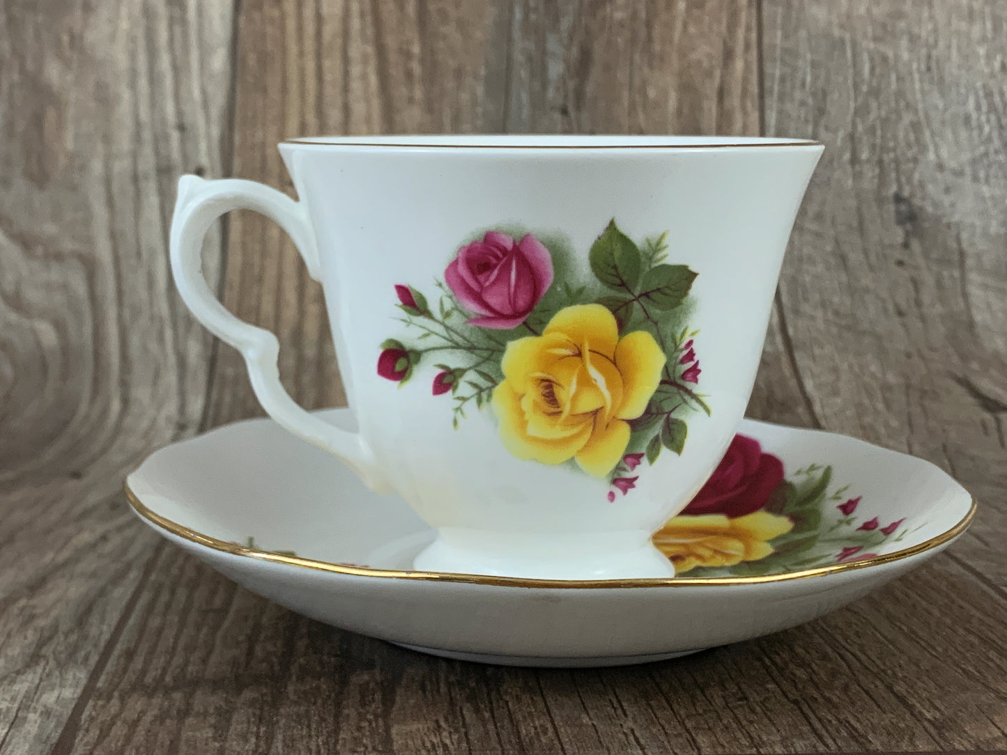 Red and Yellow Rose Teacup Vintage Tea Cup Vintage Gifts