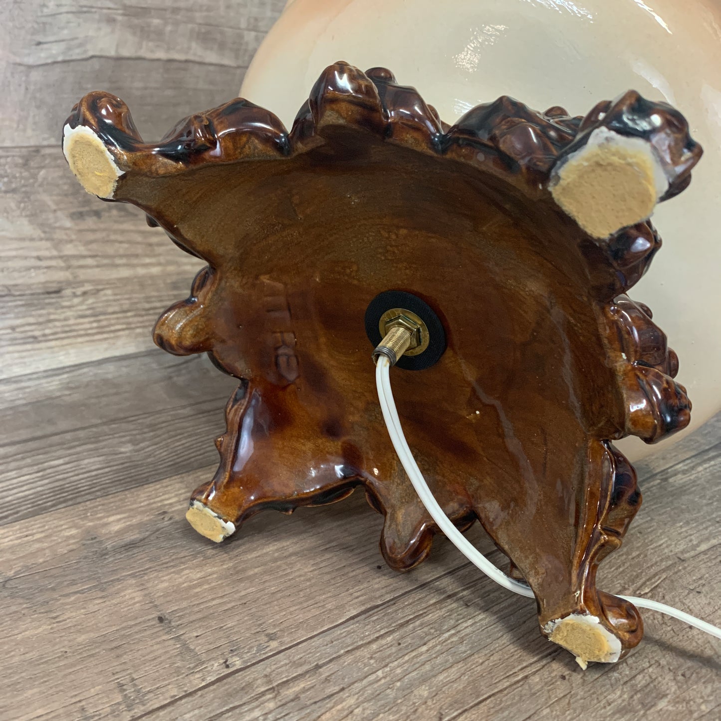 Large Ceramic Gone With the Wind Lamp, Neutral Tones