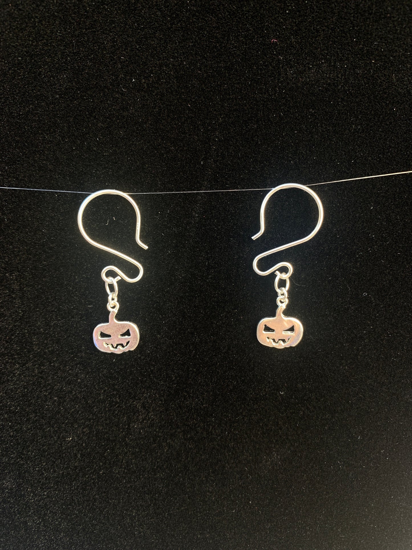 Sterling Silver Pumpkin Earrings on Fancy French Wires