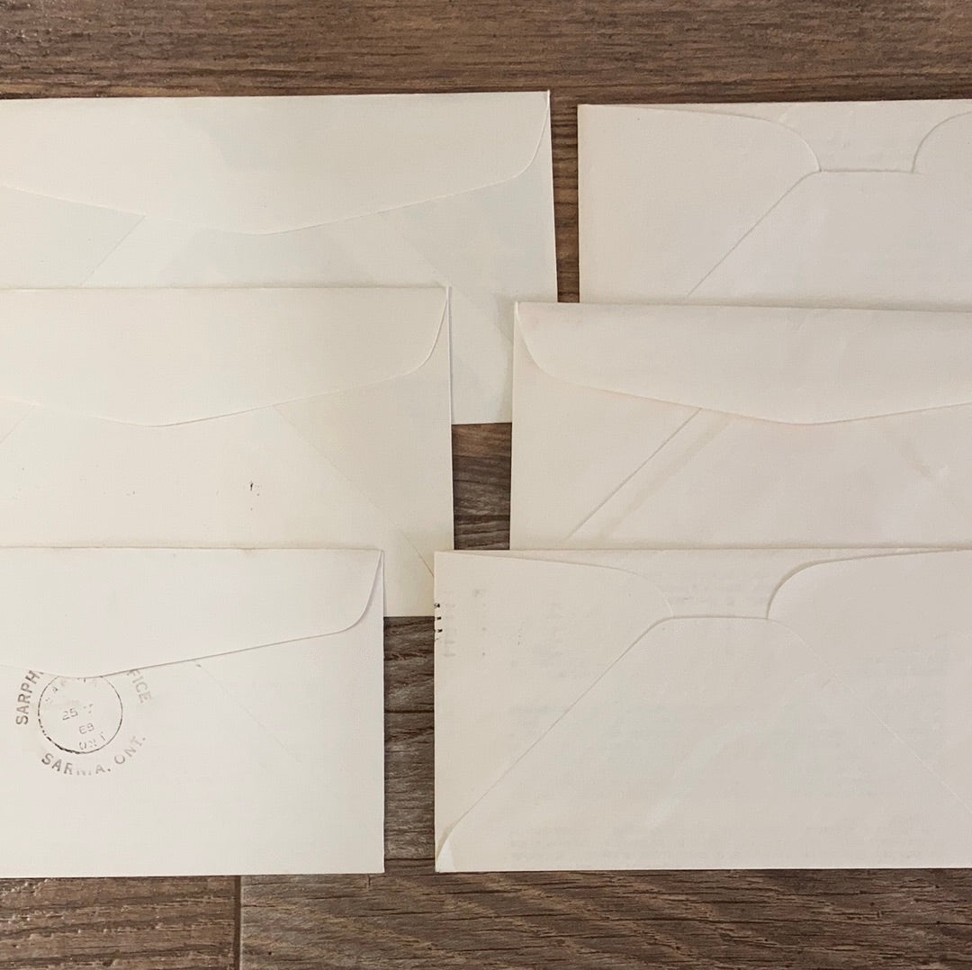 Collection of six Vintage Canada Postage Stamp First Day Cover FDC on Decorative Envelopes