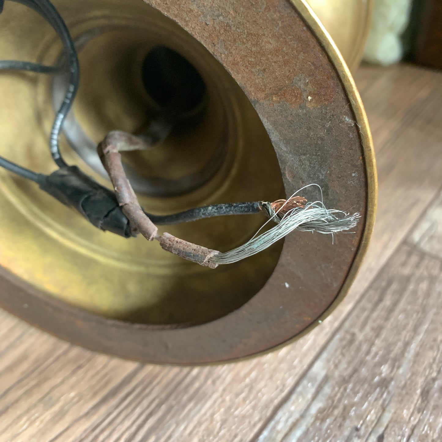 Converted Brass Aladdin Oil Lamp - Needs re Wiring