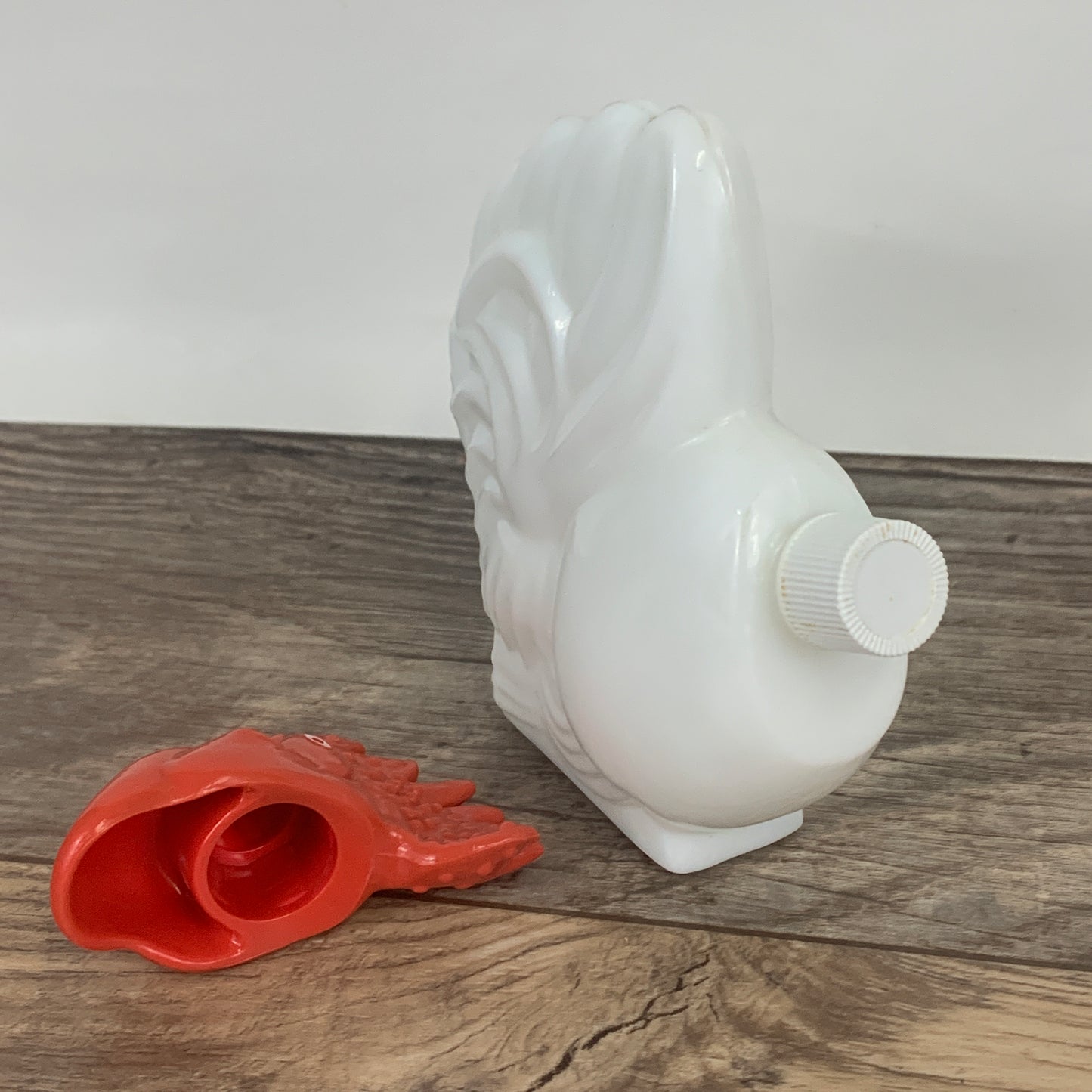 Vintage Avon Milk Glass Rooster Bottle, Bottle Only, Collectible Glass Rooster Shaped Bottle