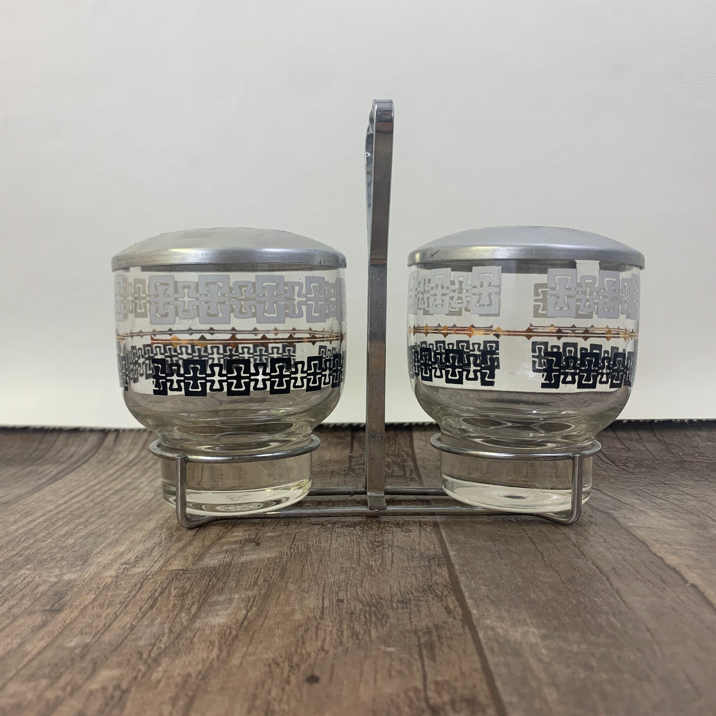 Lidded Condiment Container with Lids, Mid Century Glass Serving Dish for Condiments