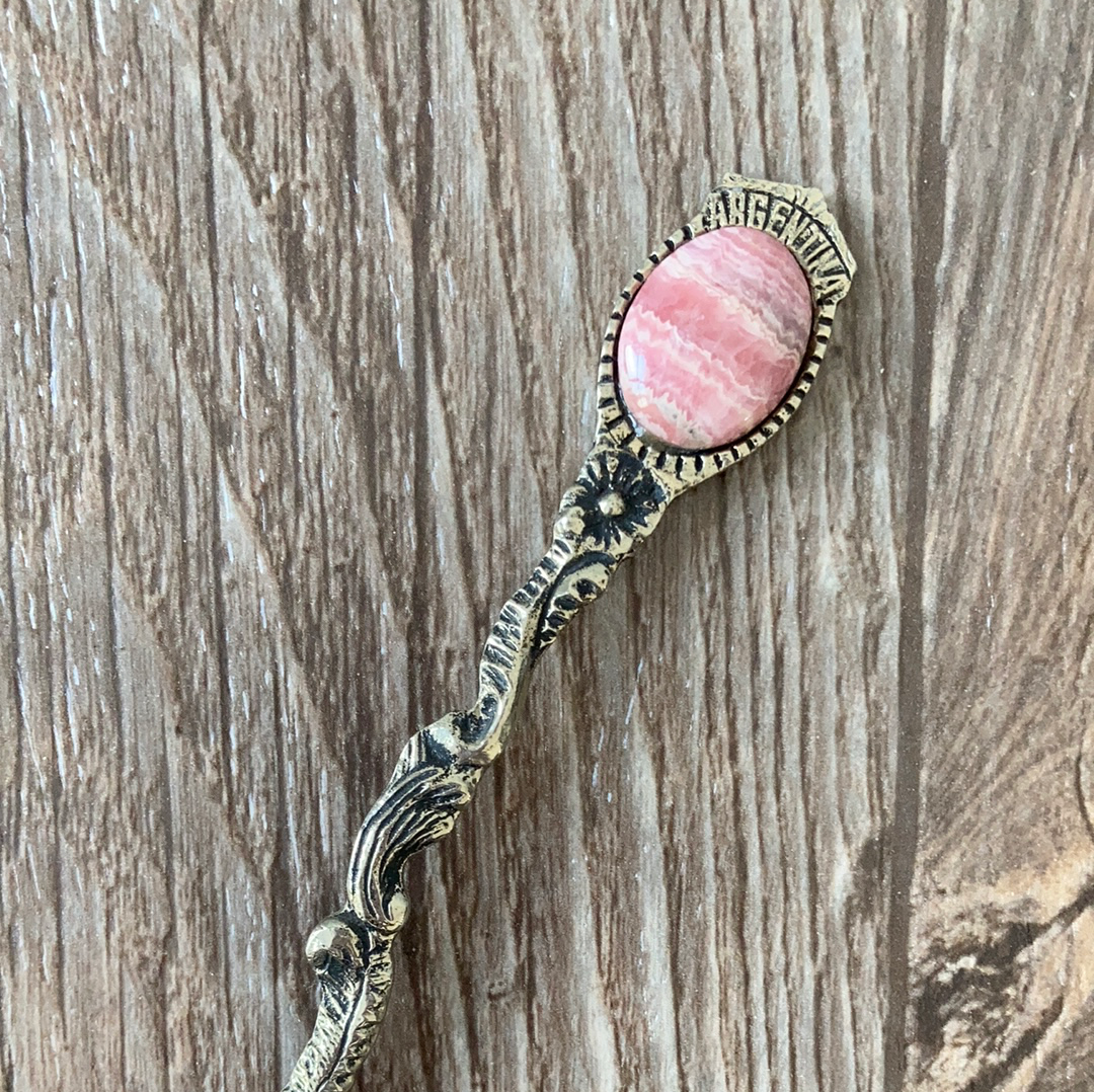 Argentina Vintage Souvenir Spoon with Stone