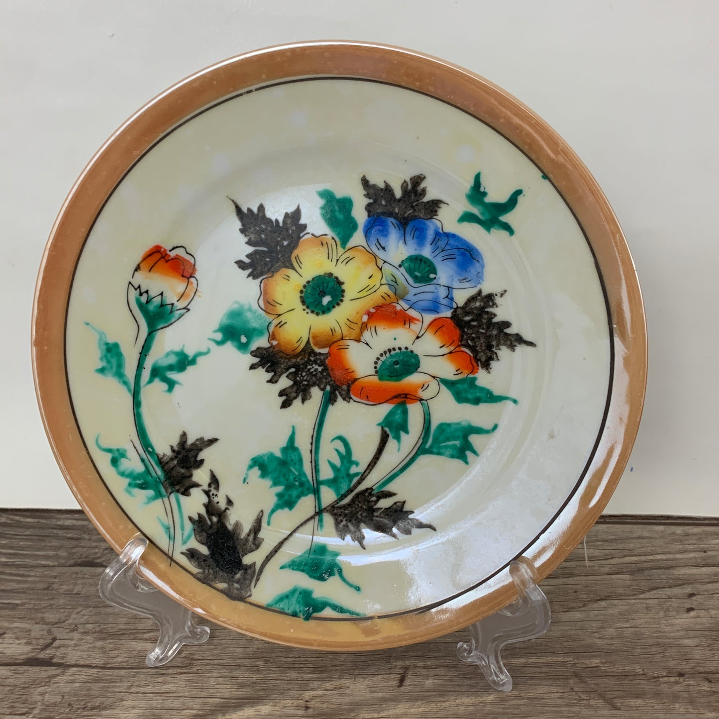 Japan Lusterware Bread Plates with Floral Pattern, Set of 4