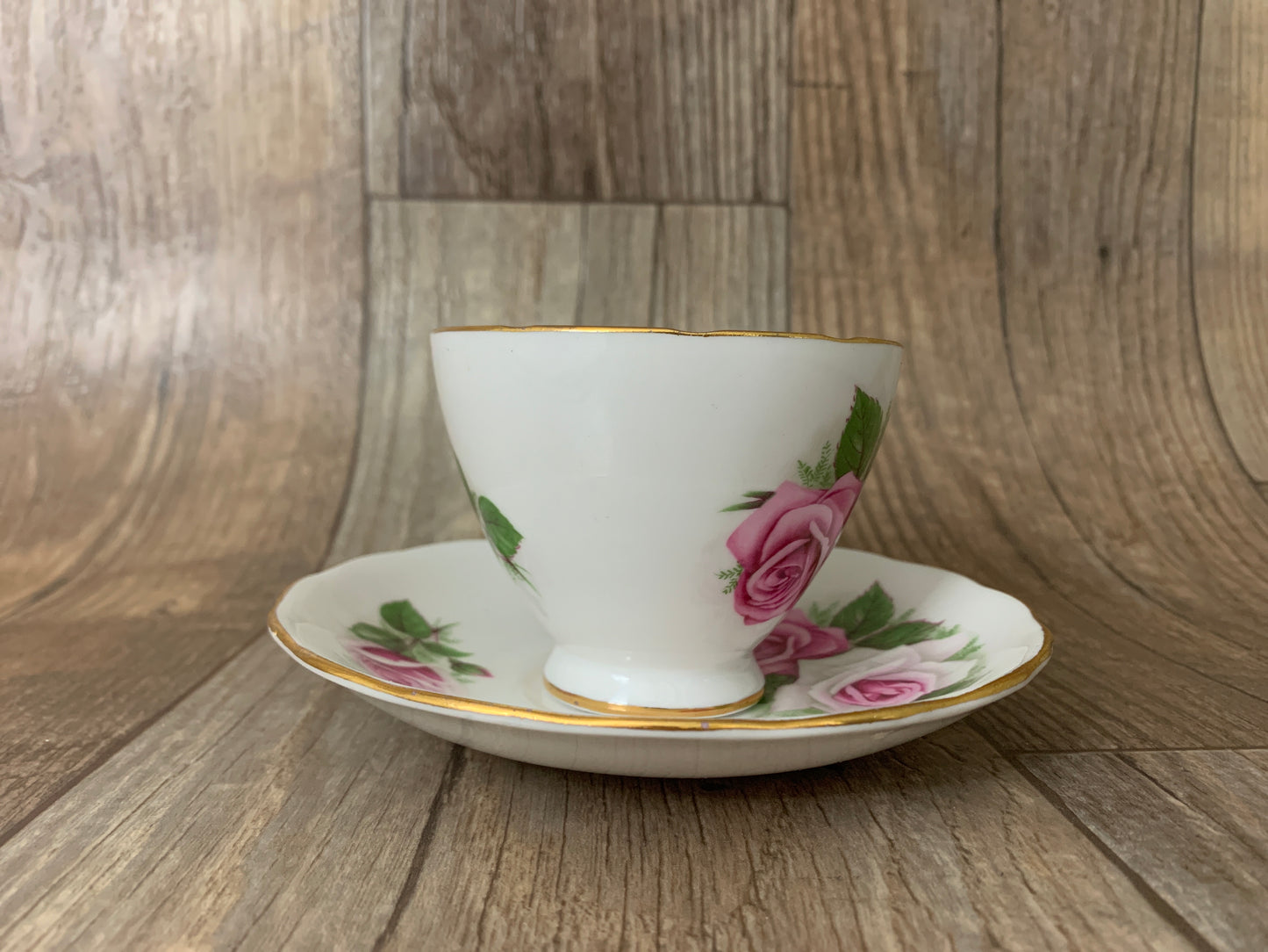 Vintage Teacup with Soft Pink Roses Vintage Pink Floral Tea Cup and Saucer