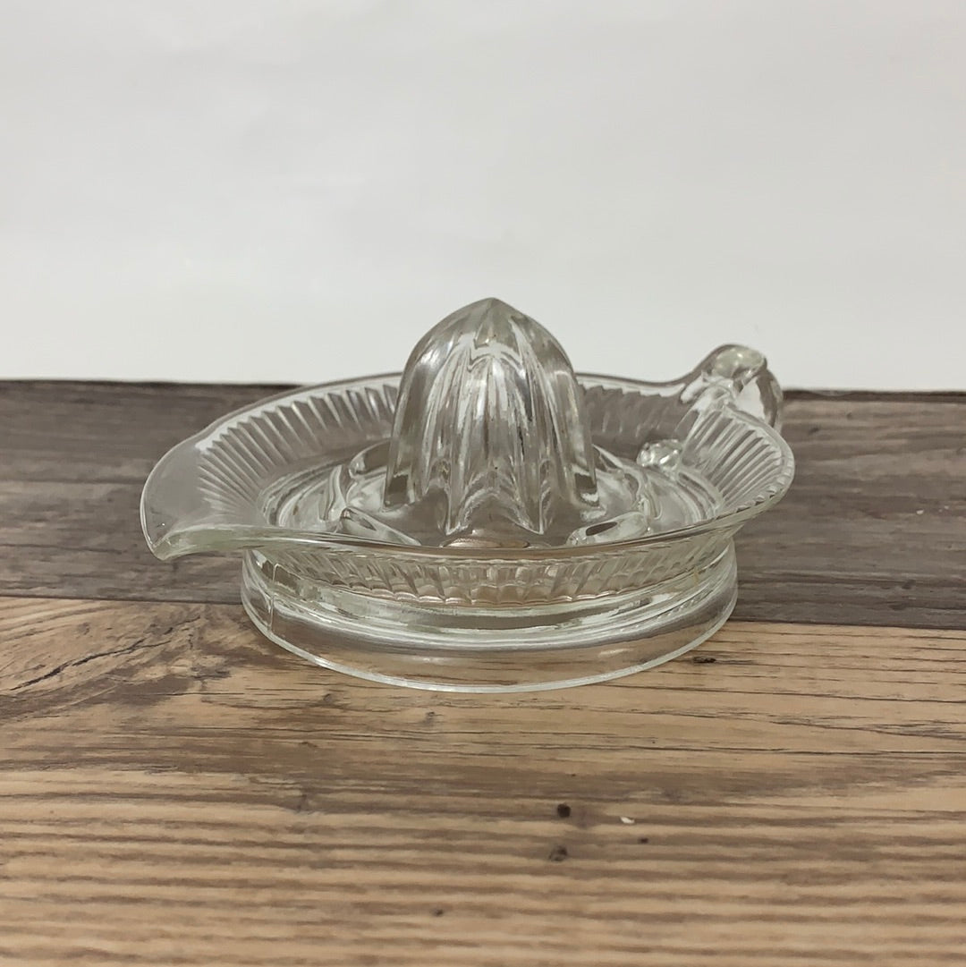 Small Glass Lemon Press Citrus Reamer Vintage Glass Juicer