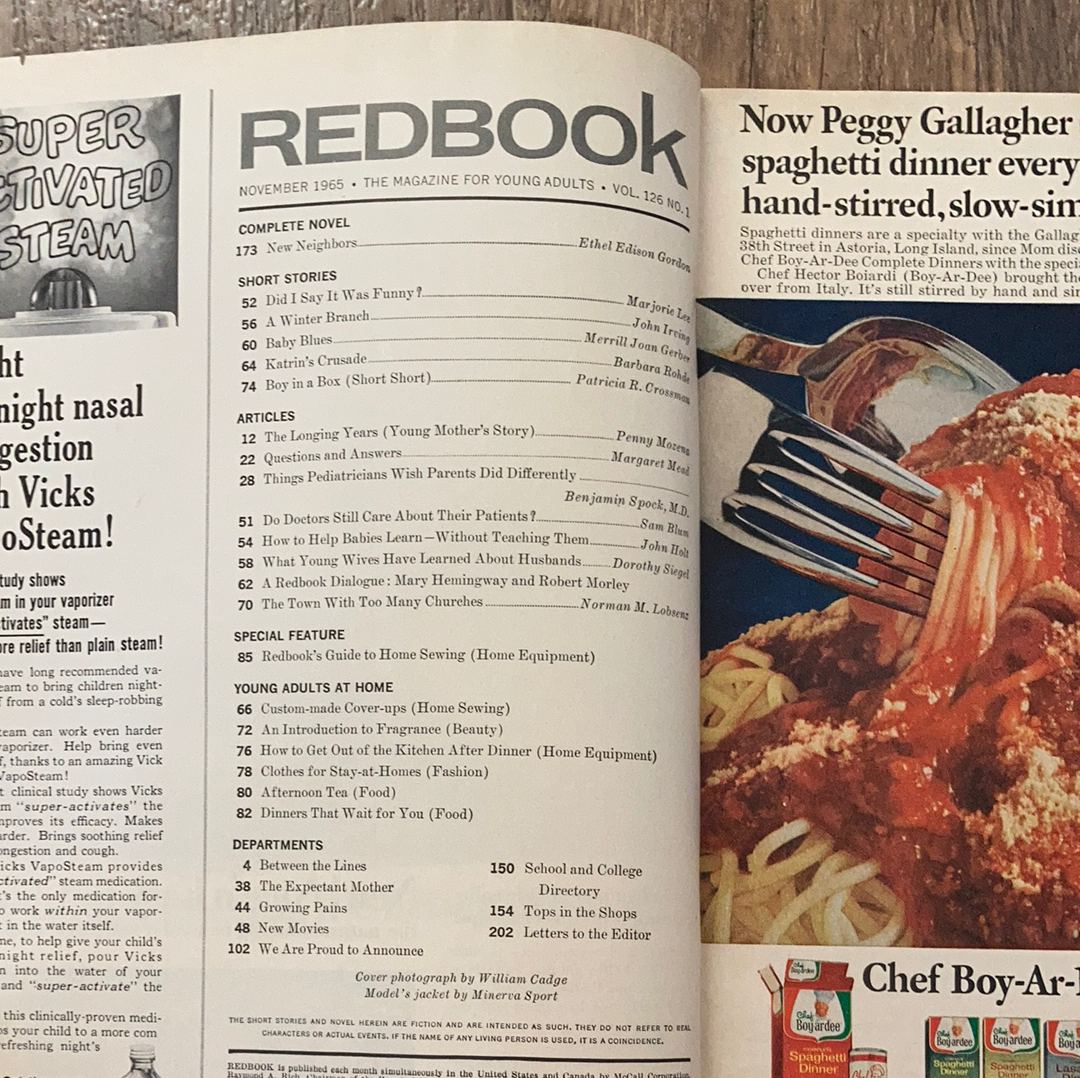 Vintage Redbook Magazine November 1965 edition