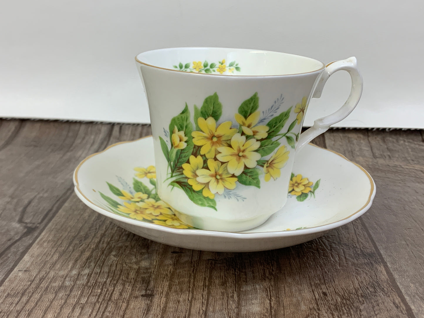 February Birthday Gifts Yellow Floral Vintage Teacup