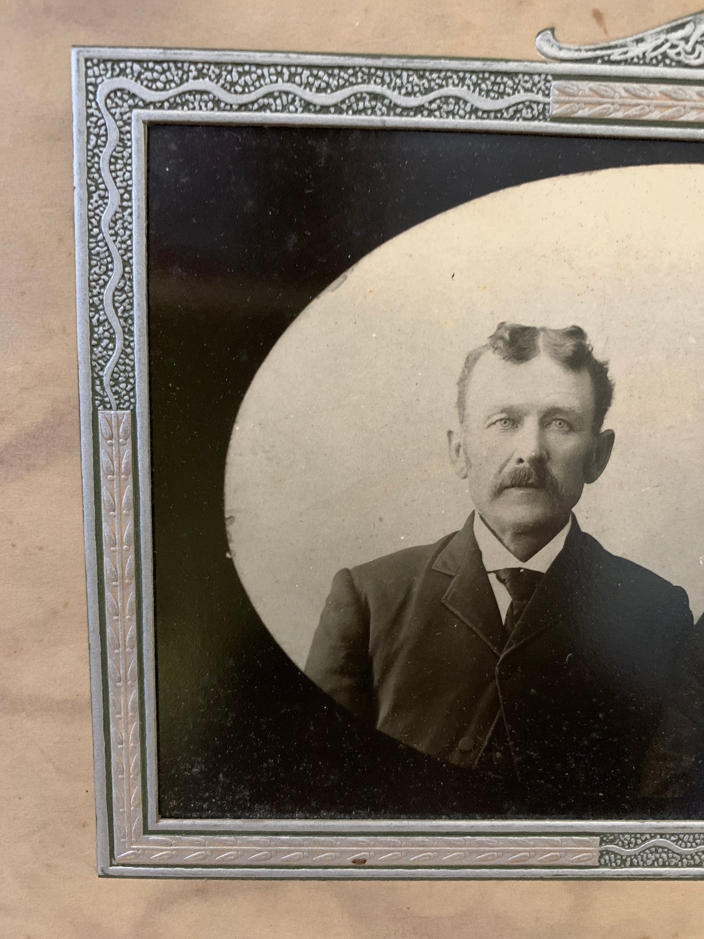Black and White Antique Photo Man and Woman in Standing Frame