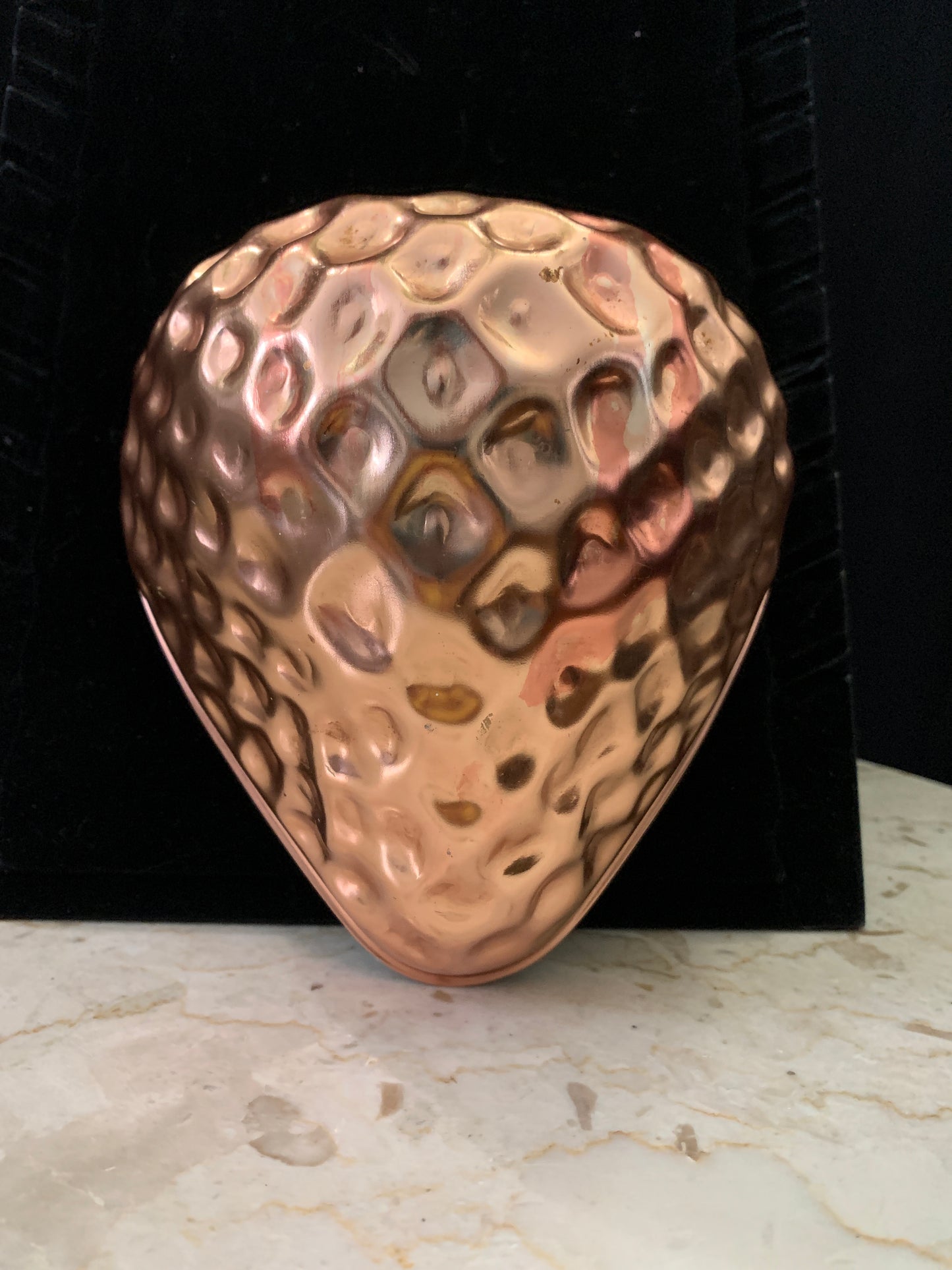 Vintage Copper Jelly Mould Made in the USA Strawberry Shaped Jelly Mold