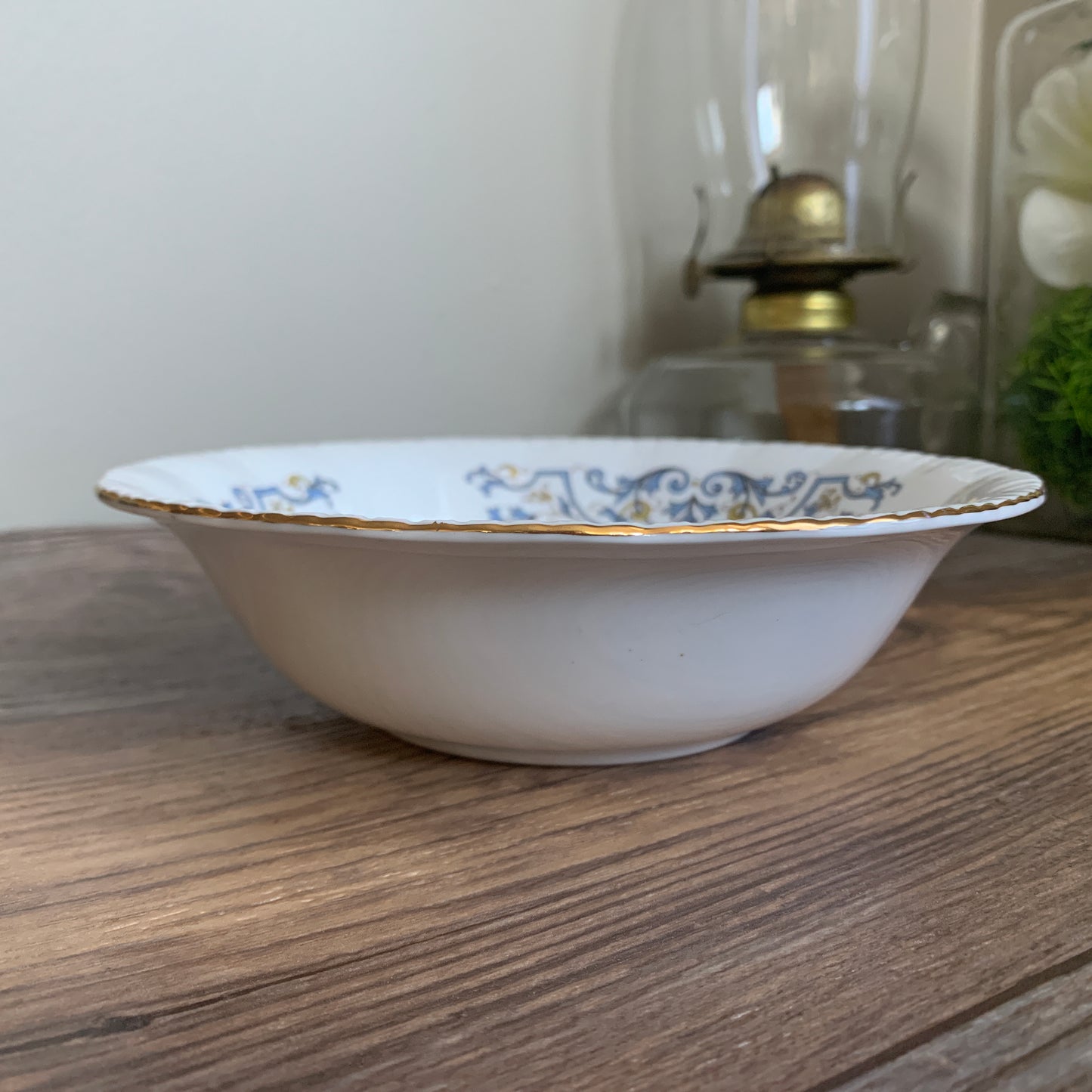 Cereal Bowl Blue and Yellow Scroll Design Set of 3 Bowls Royal Standard 6.75”
