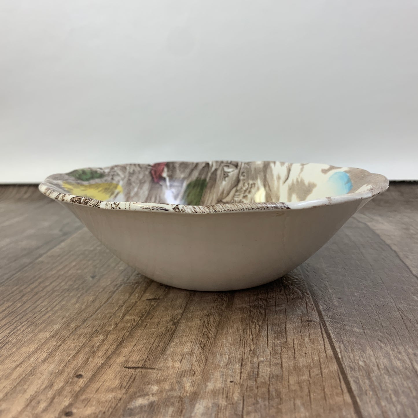 WH Grindley Transferware A Quiet Day Cereal Bowl Vintage Farmhouse Transferware