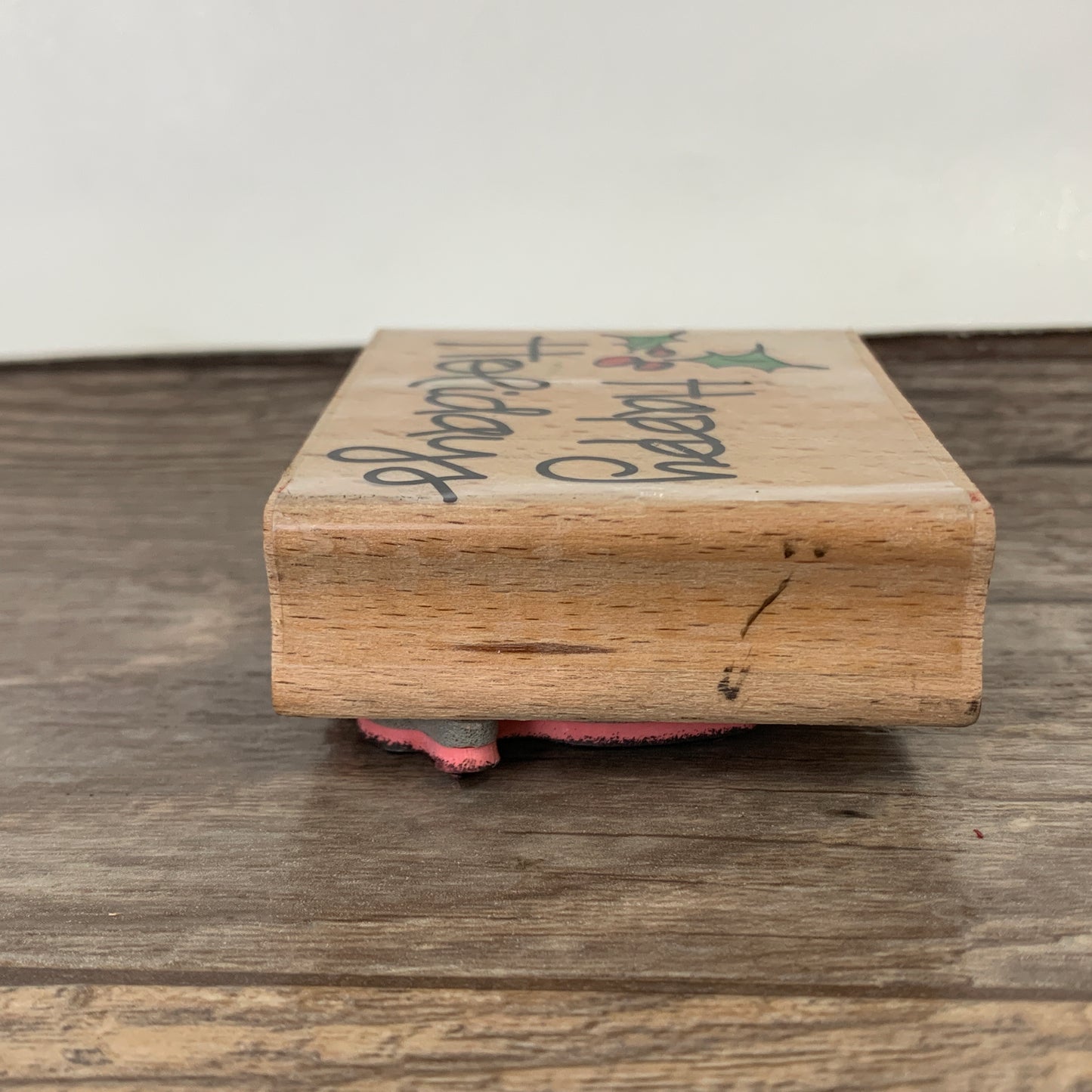 Happy Holidays Wood Mounted Rubber Stamp Alison Wong for Studio G