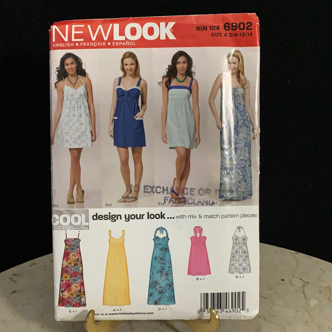 Mix and Match Dress Sewing Pattern Maxi Dress Halter Dress Sundress New Look 6902