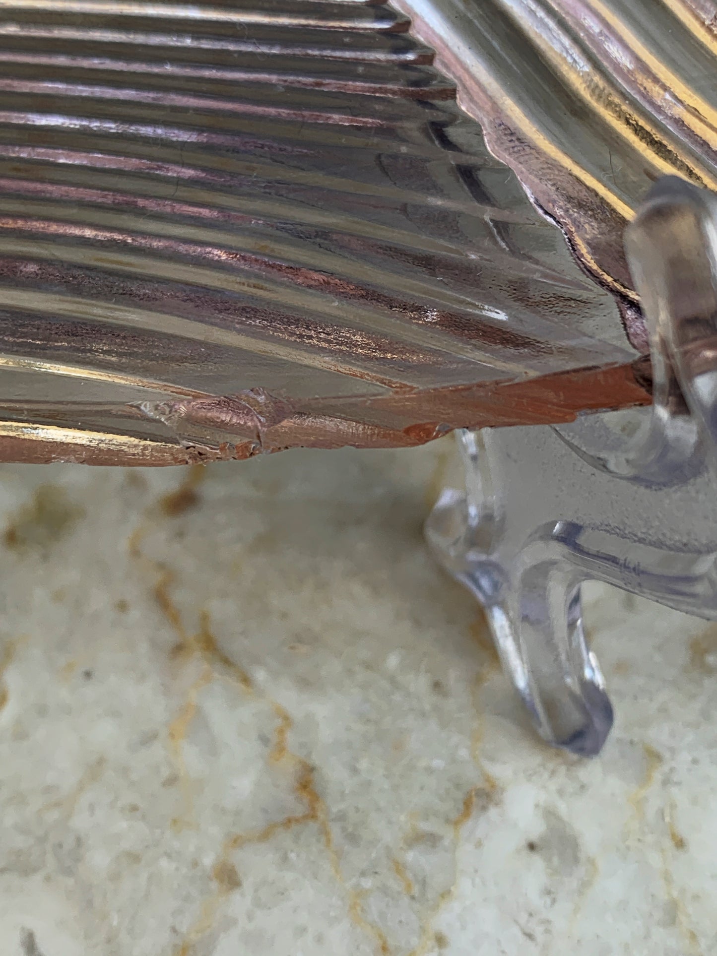 Pink Depression Glass Oval Dish with Beaded Handles Vintage Glass Jewelry Dish Catch All
