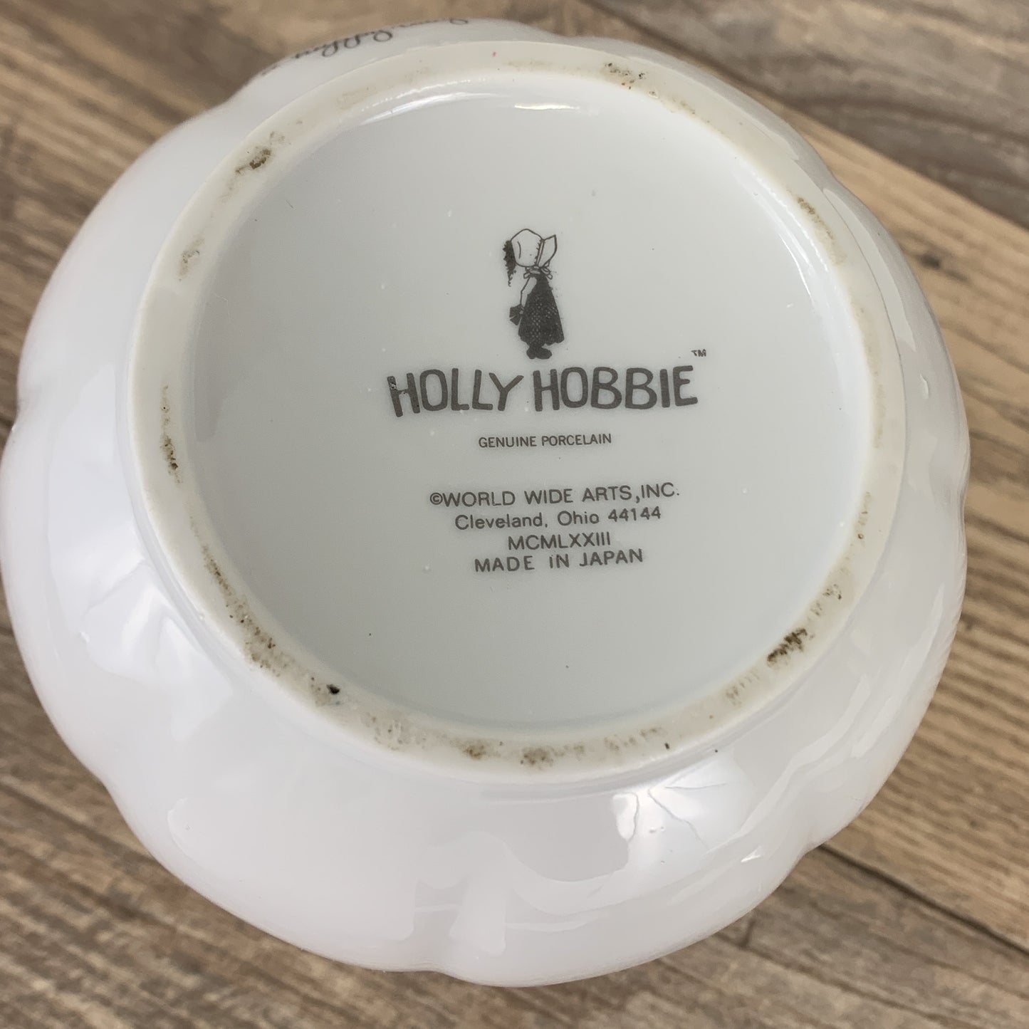 Holly Hobbie White Porcelain Pitcher "Start Each Day in a Happy Way"