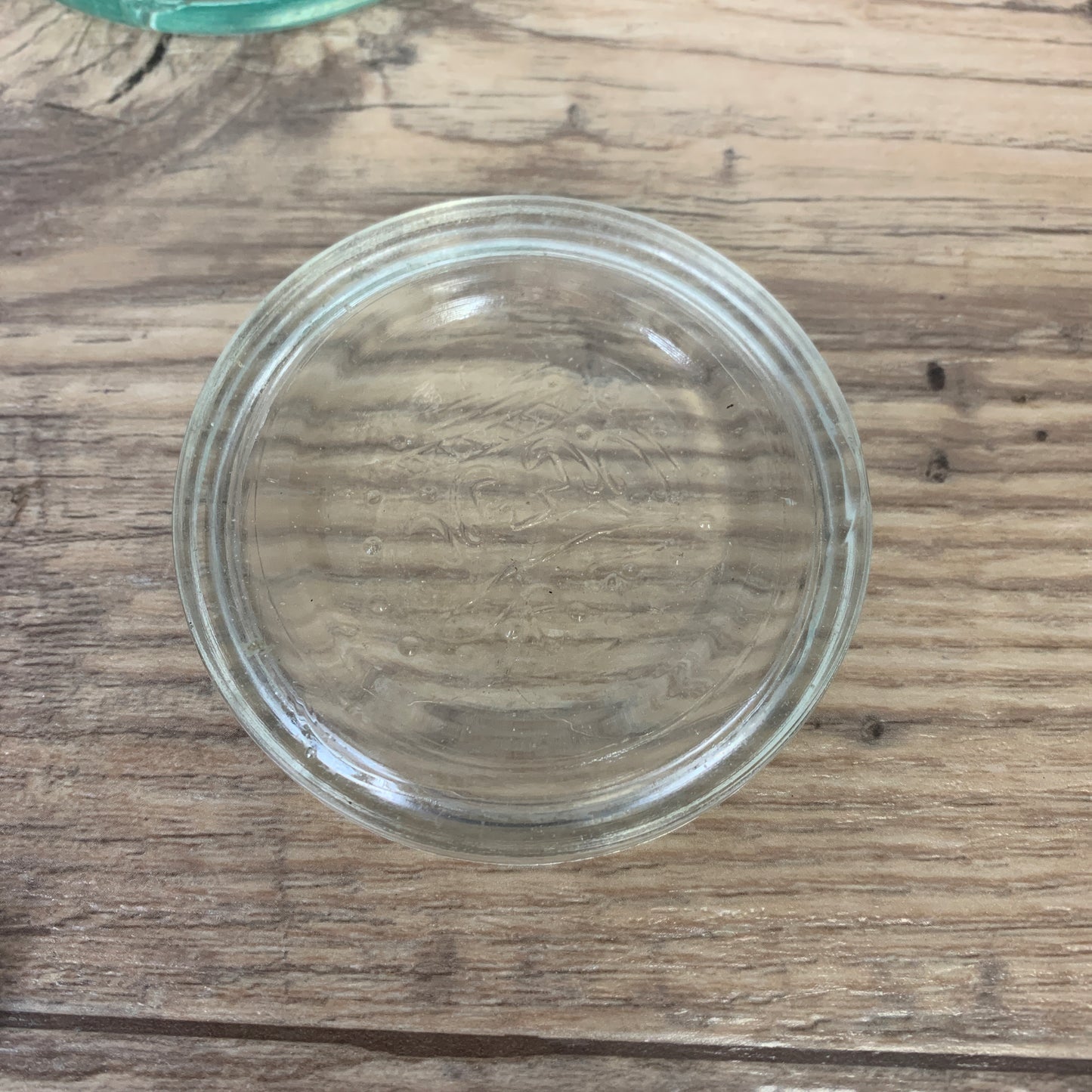Crown Canning Jar with Green Tint and Clear Lid