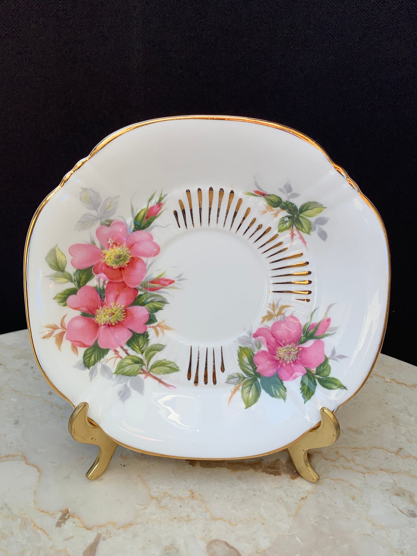 Vintage Floral Tea Cup Prairie Rose Canadian Provincial Flowers Tea Cup