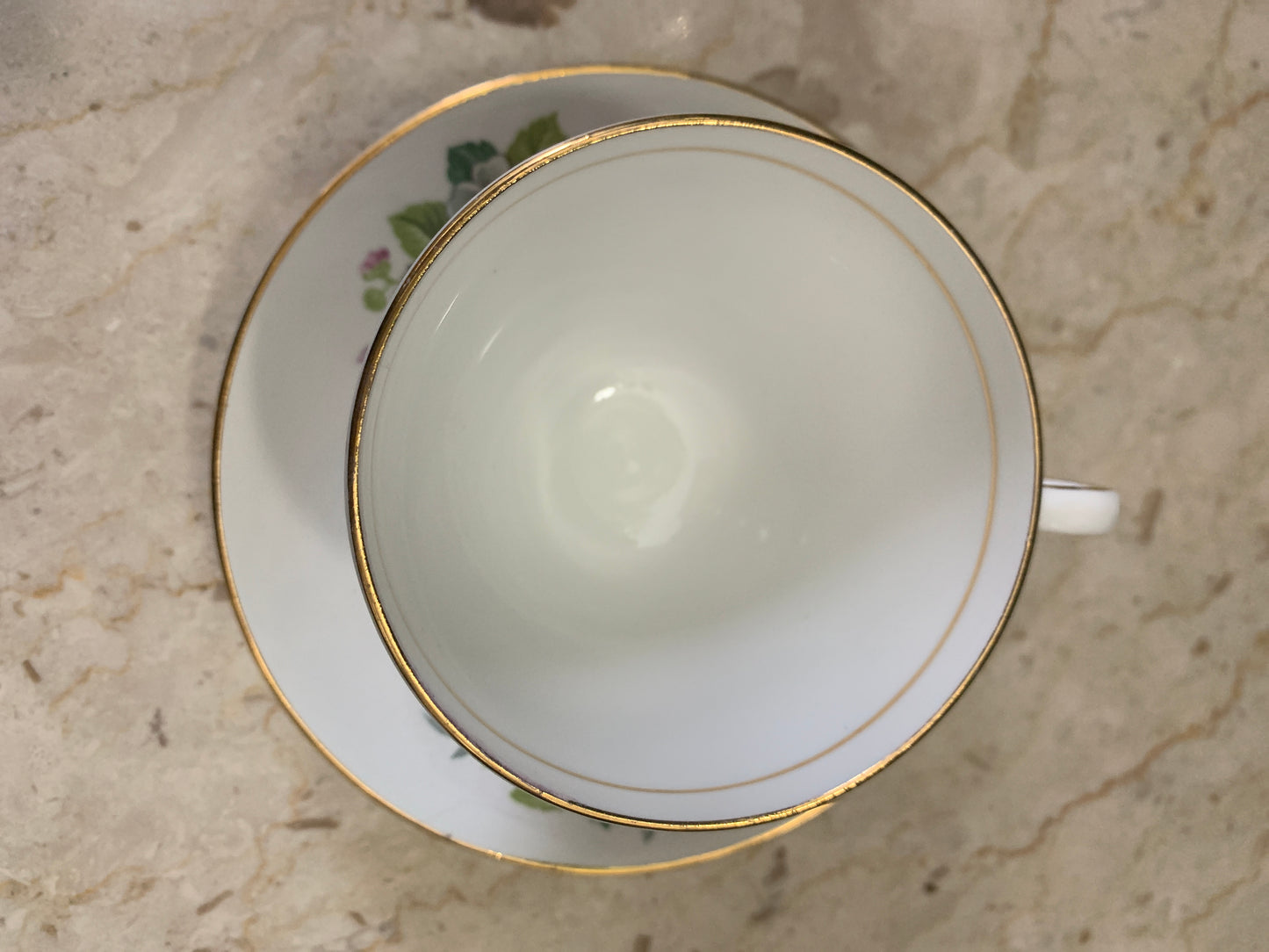 Pink and White Floral Tea Cup and Saucer Set Clare China Vintage Teacup