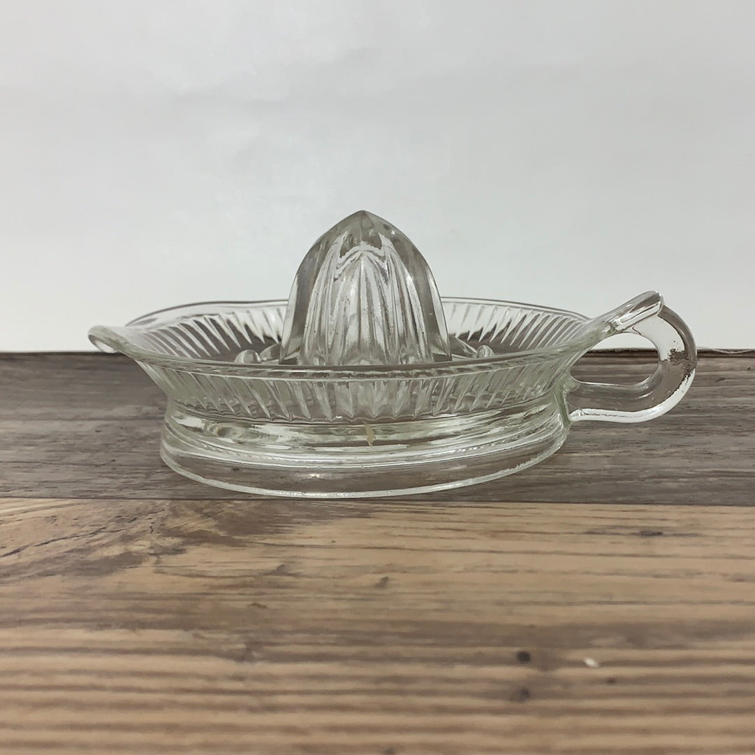 Small Glass Lemon Press Citrus Reamer Vintage Glass Juicer