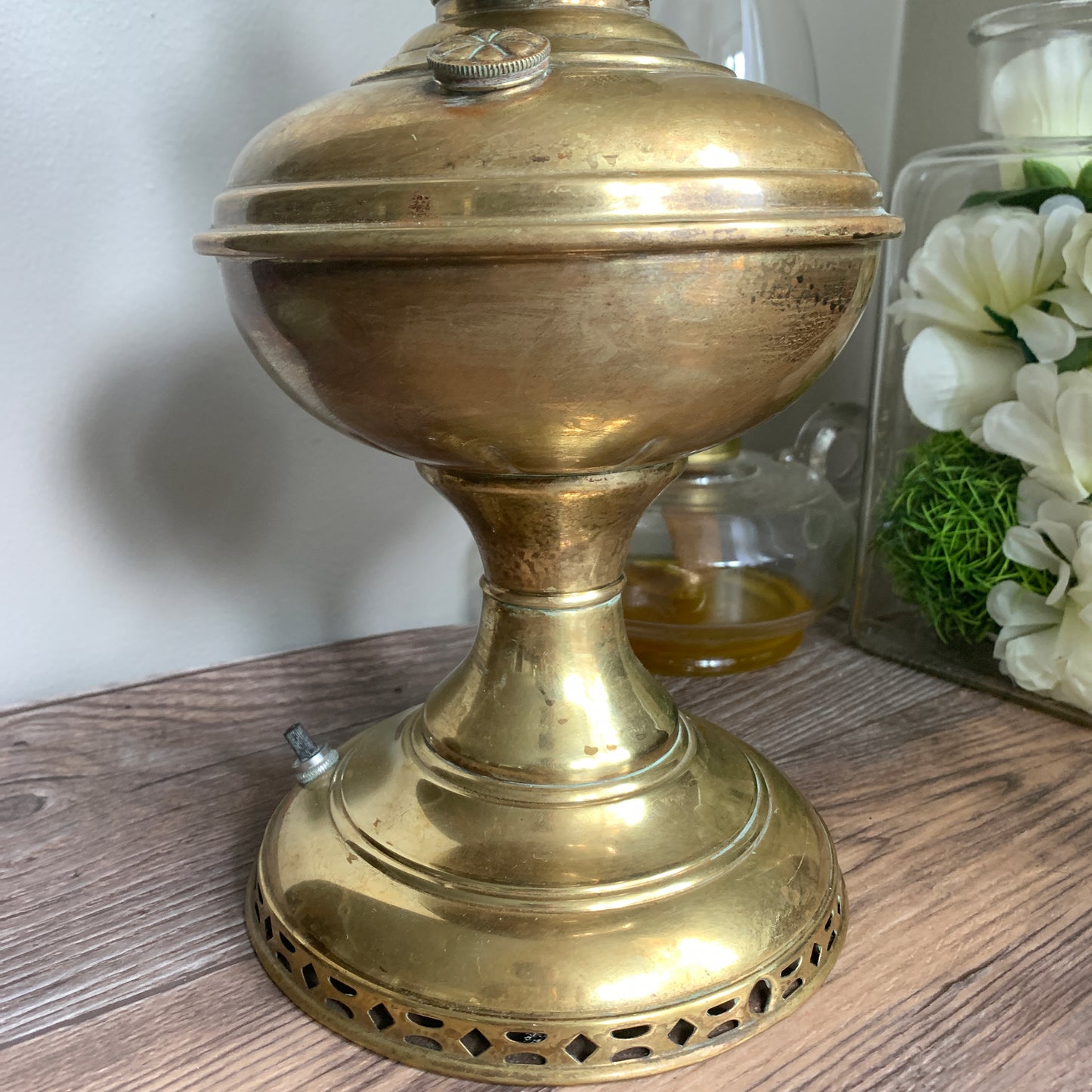 Converted Brass Aladdin Oil Lamp - Needs re Wiring