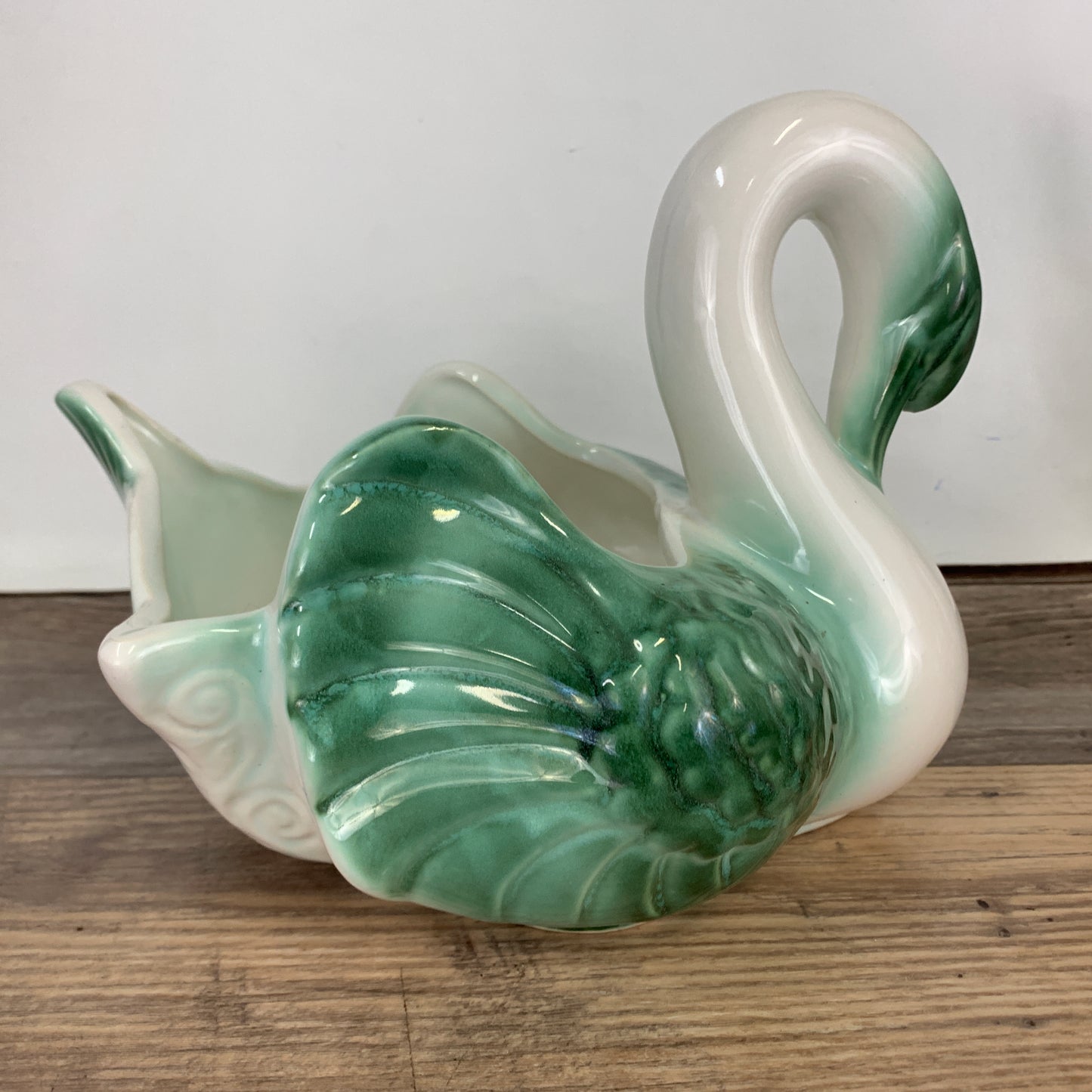 Large Swan Shaped Ceramic Planter, Ceramic Swan Planter Vintage Home Decor Swan Planter