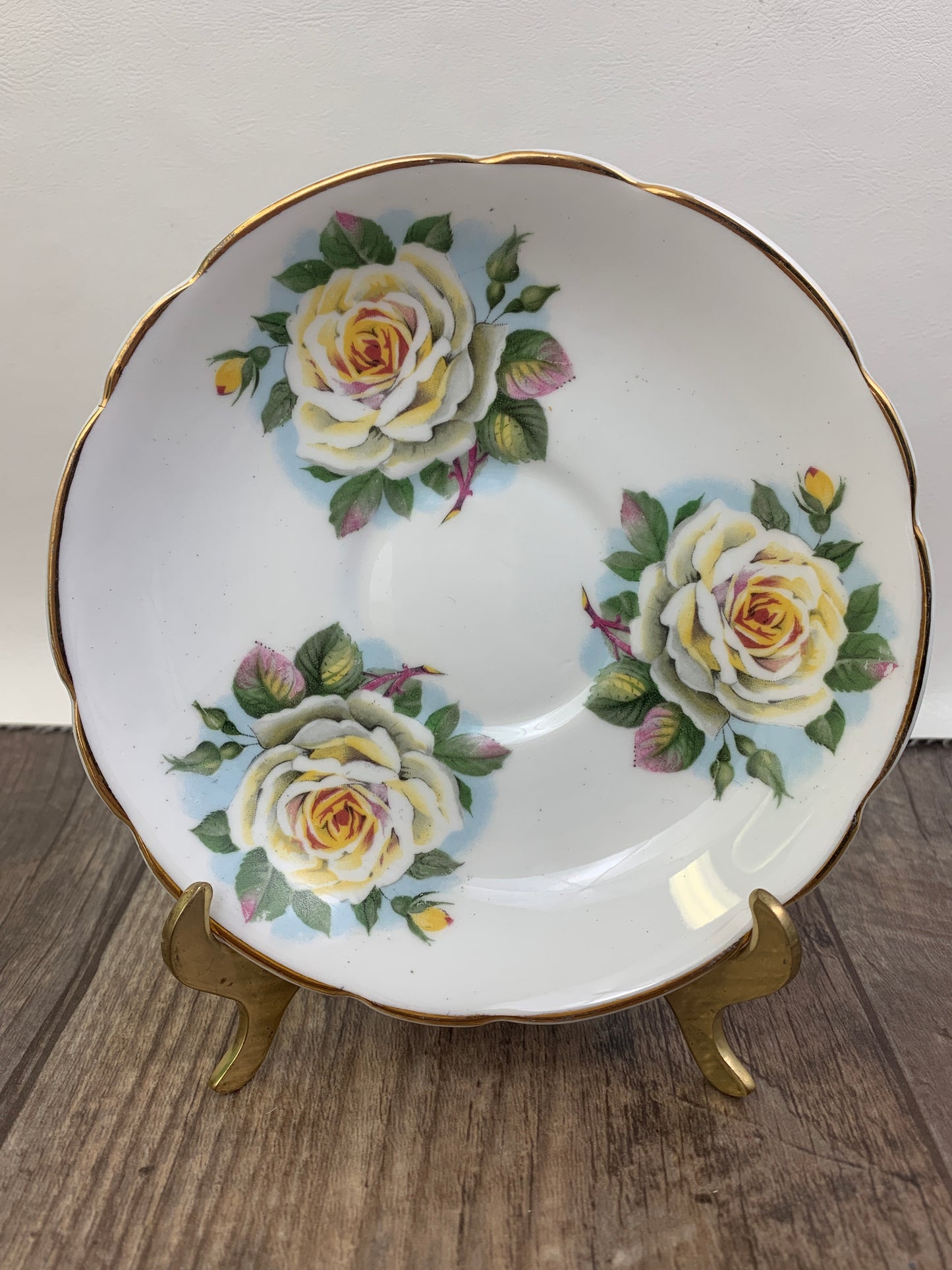 Yellow Rose Vintage Teacup and Saucer by Regency China Vintage Gifts Yellow Floral